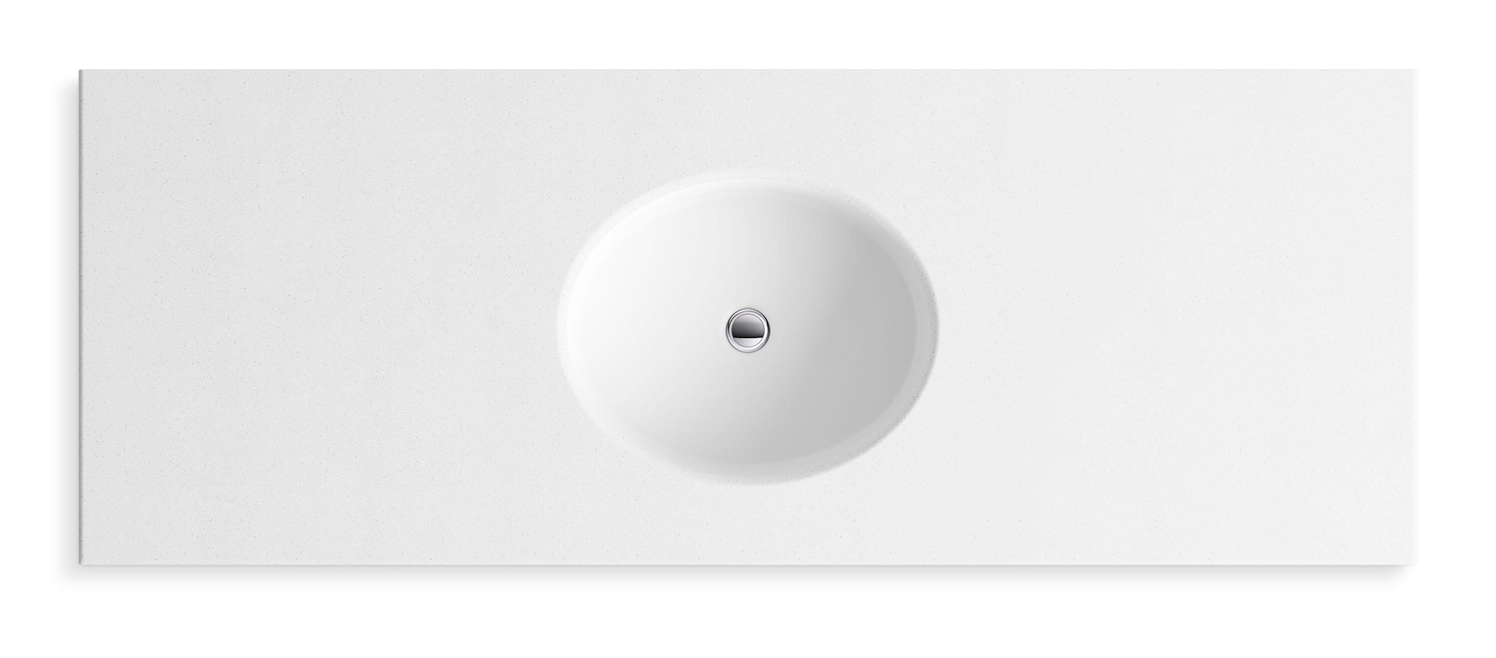 Verticyl Ceramic Vitreous China Circular Undermount Bathroom Sink with Overflow