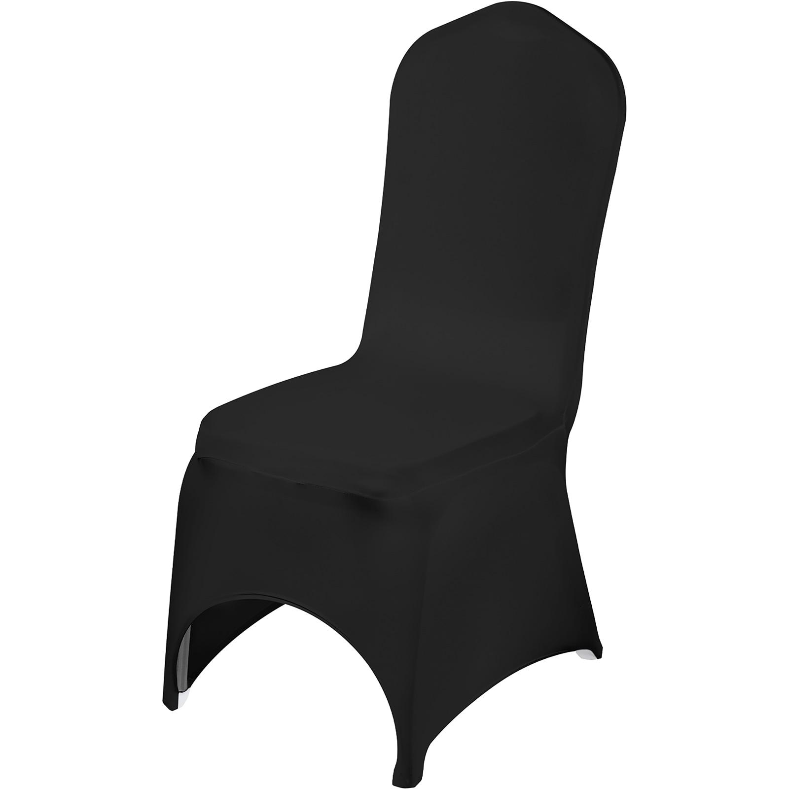 VEVOR Black Stretch Spandex Chair Covers, Set of 50 - Universal Fitted Slipcovers for Folding Chairs - Removable and Washable - Ideal for Weddings, Banquets, Parties, and Celebrations