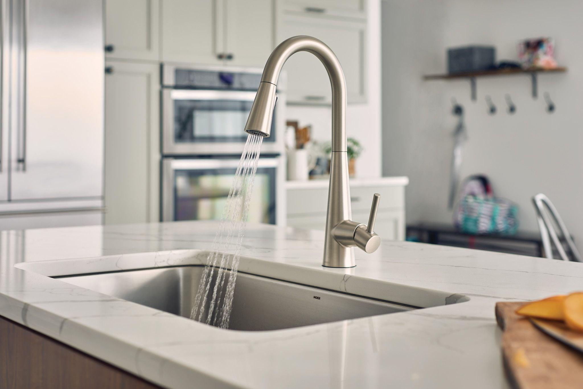 Moen Sleek Pull Down Single Handle Kitchen Faucet with Power Boost Technology and Duralock