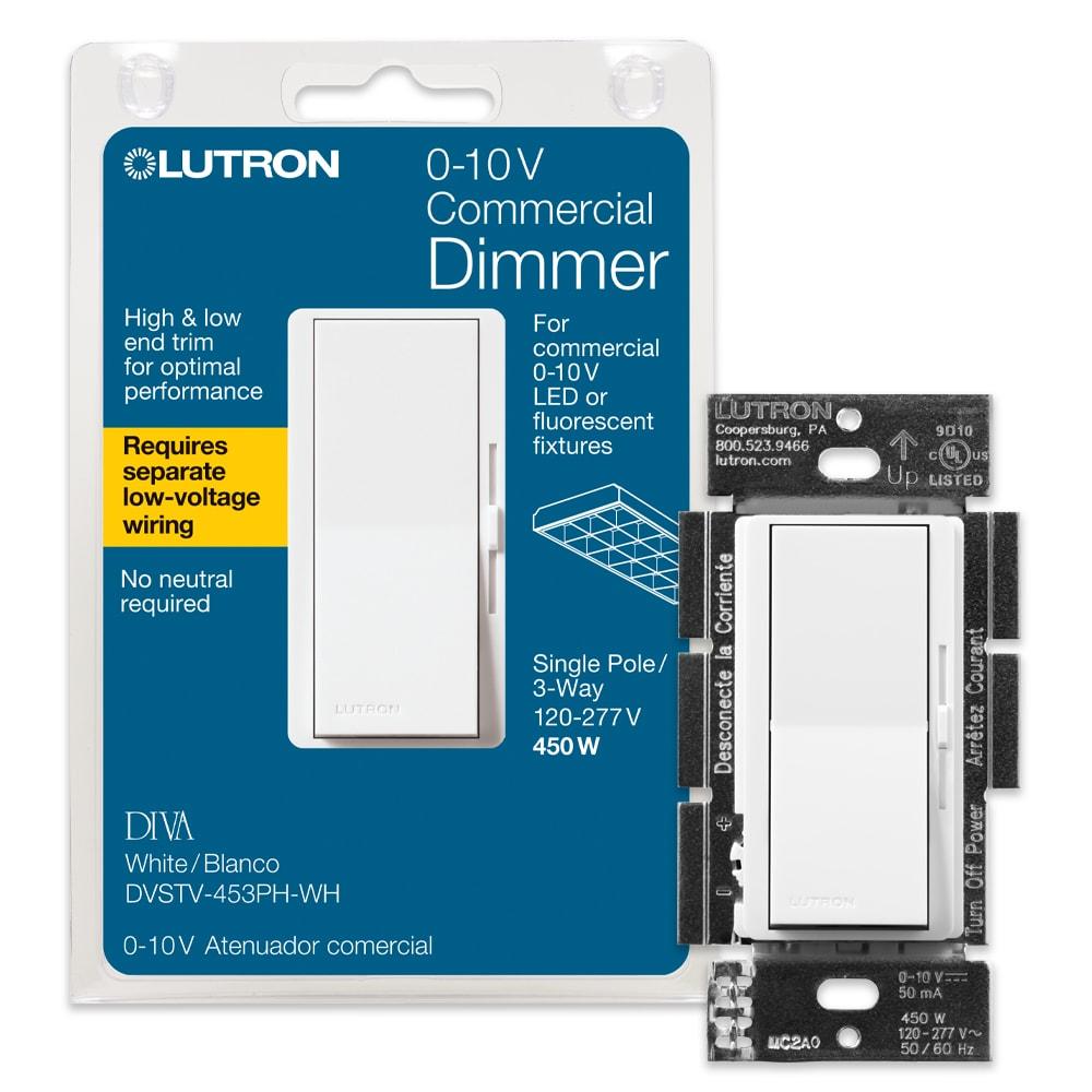 Lutron Diva Dimmer for LED/Fluorescent Fixtures, Single-Pole or 3-Way, White