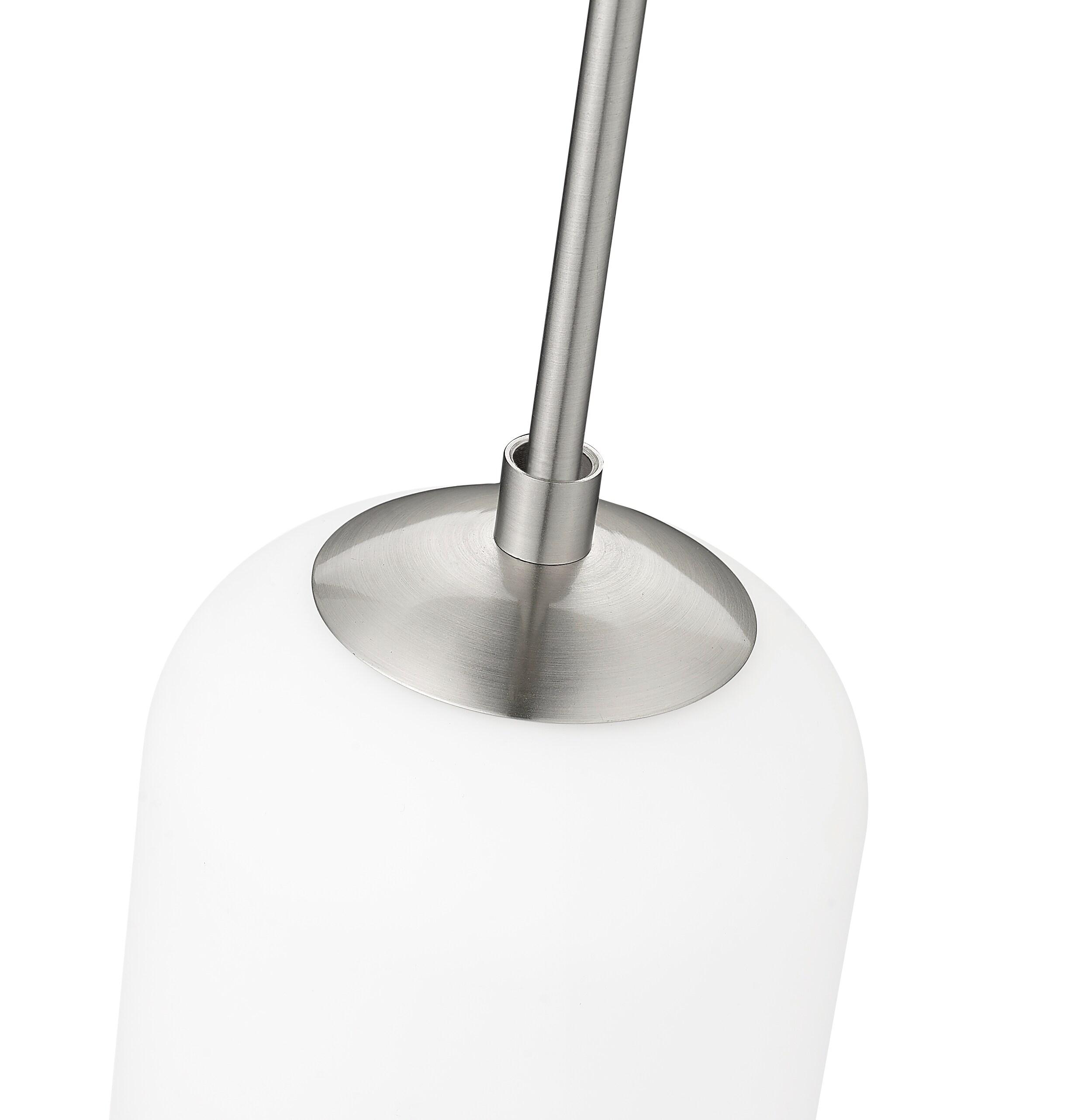 Monty 22" Brushed Nickel and Opal Glass Pendant Light
