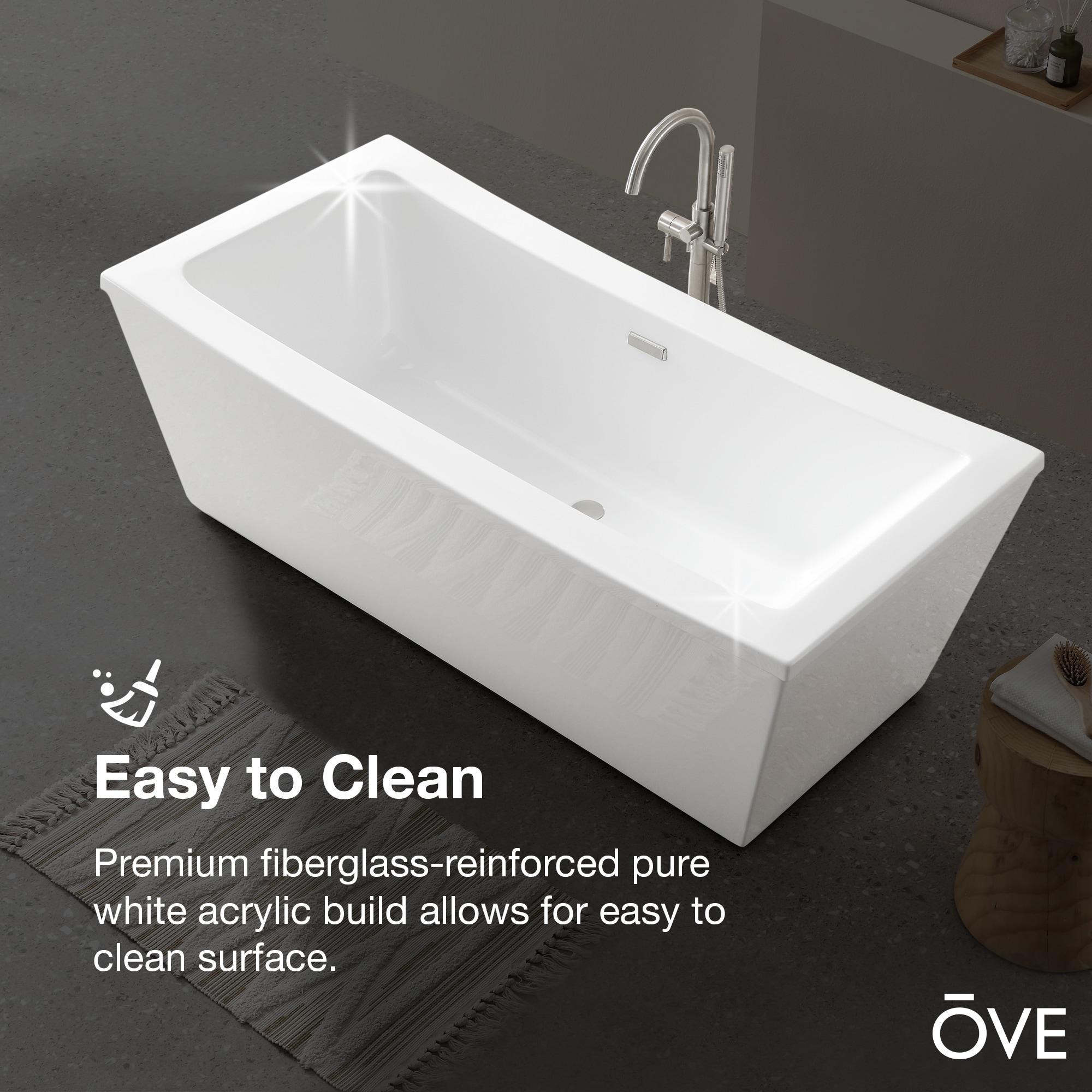 Terra 34.25'' x 70.08'' Freestanding Soaking Acrylic Bathtub with Faucet