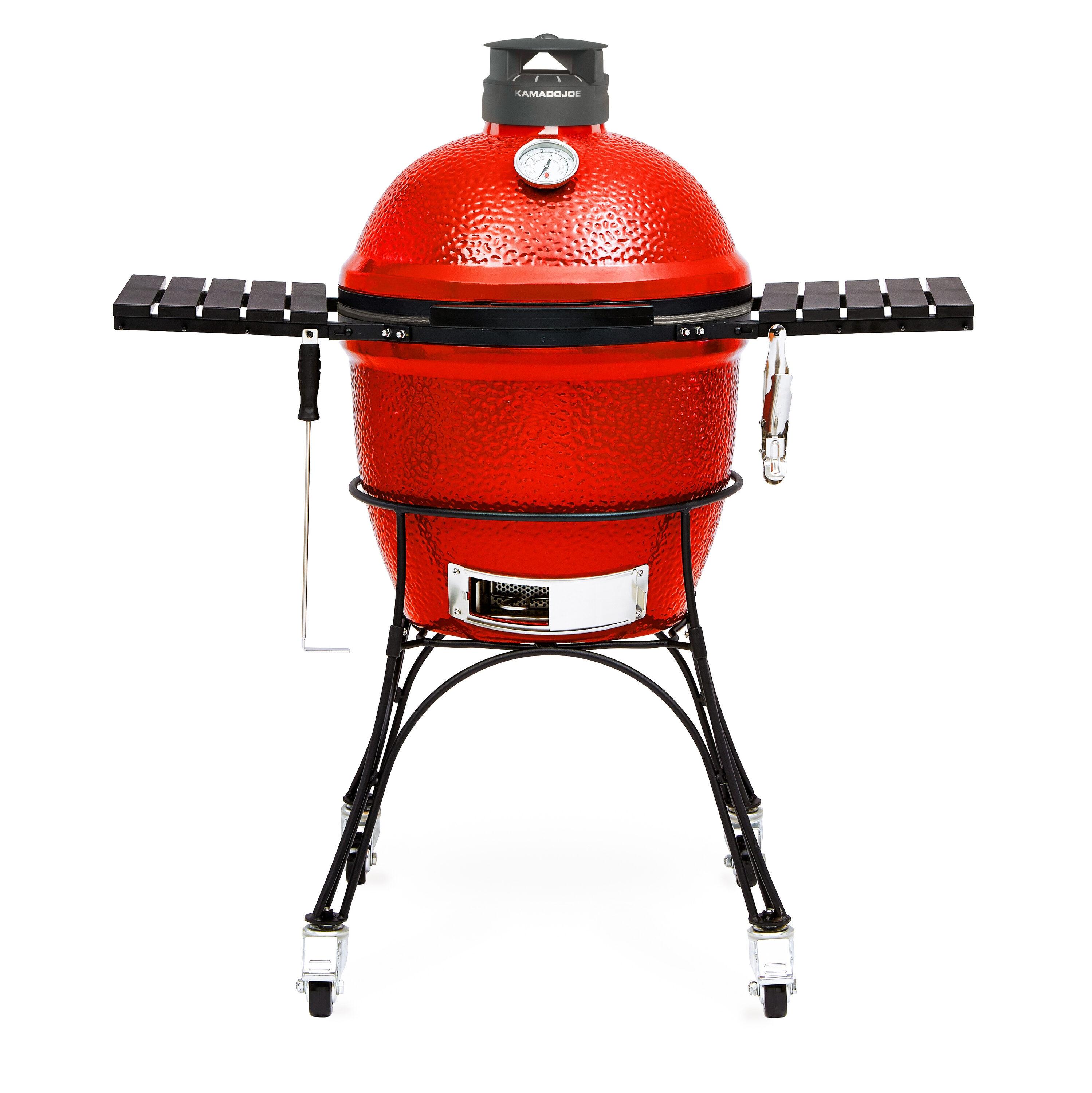 Kamado Joe KJ23RHC Classic Ii W/ Cart, Side Shelves, Heat Deflector & Tools W/