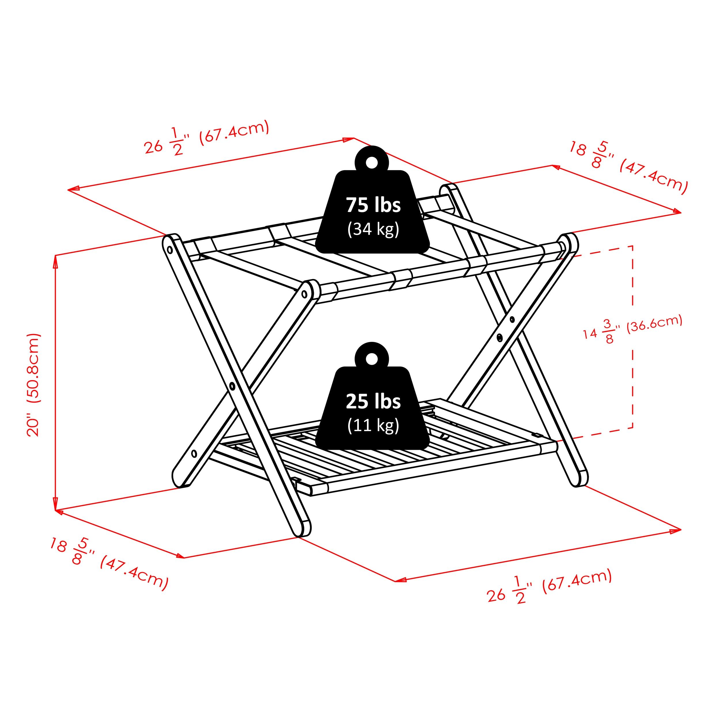 Folding Wood Luggage Rack