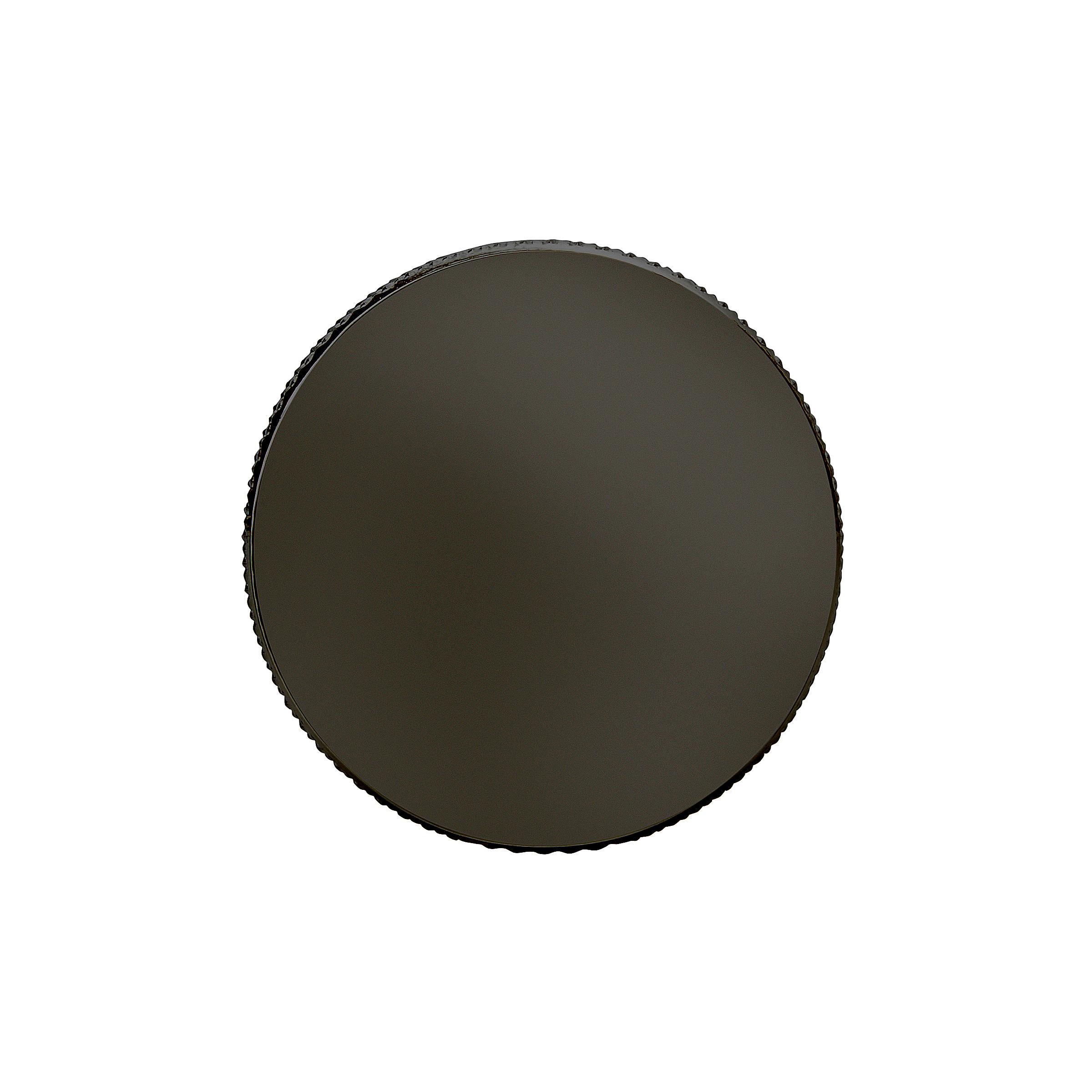 Matte Black Round Aluminum Cabinet Knob with Mounting Hardware