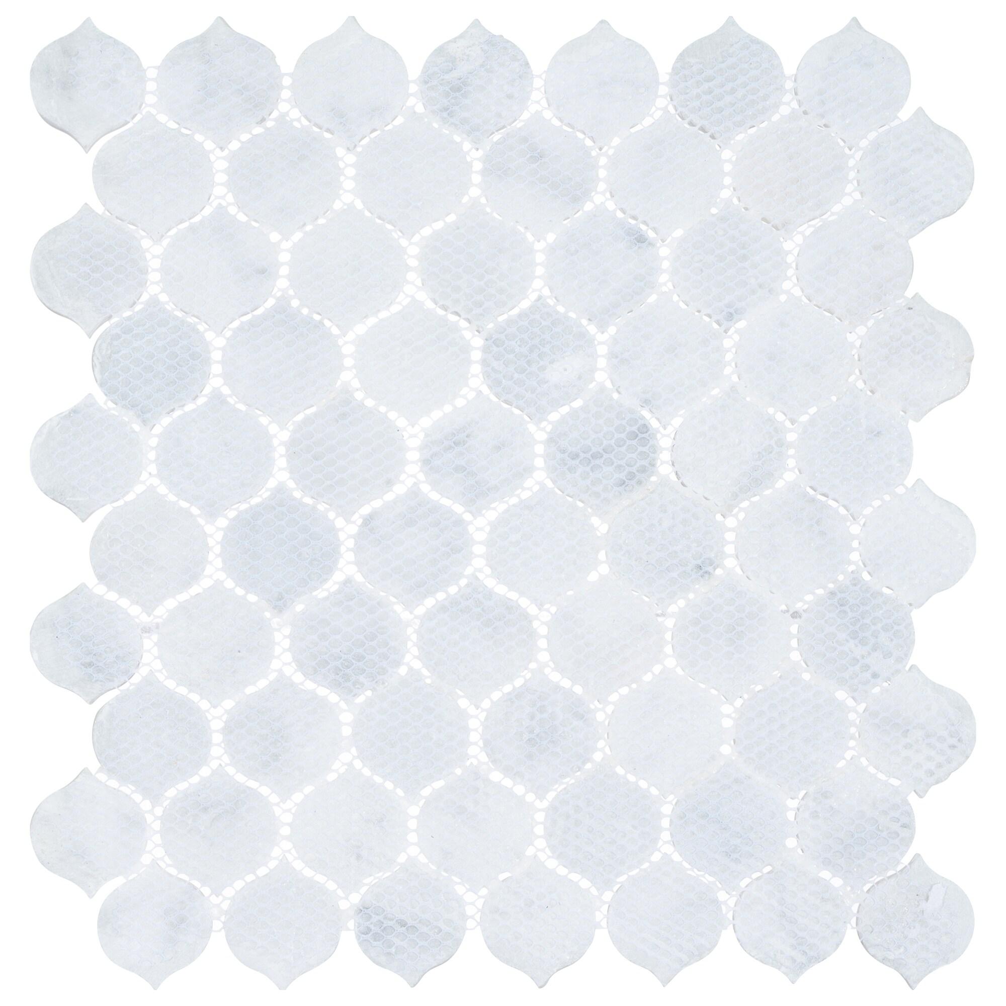 Andova Dayberry 1.5" Marble Arabesque Mosaic Kitchen Backsplash, Bathroom, Shower, Pool, Wall and Floor Tile