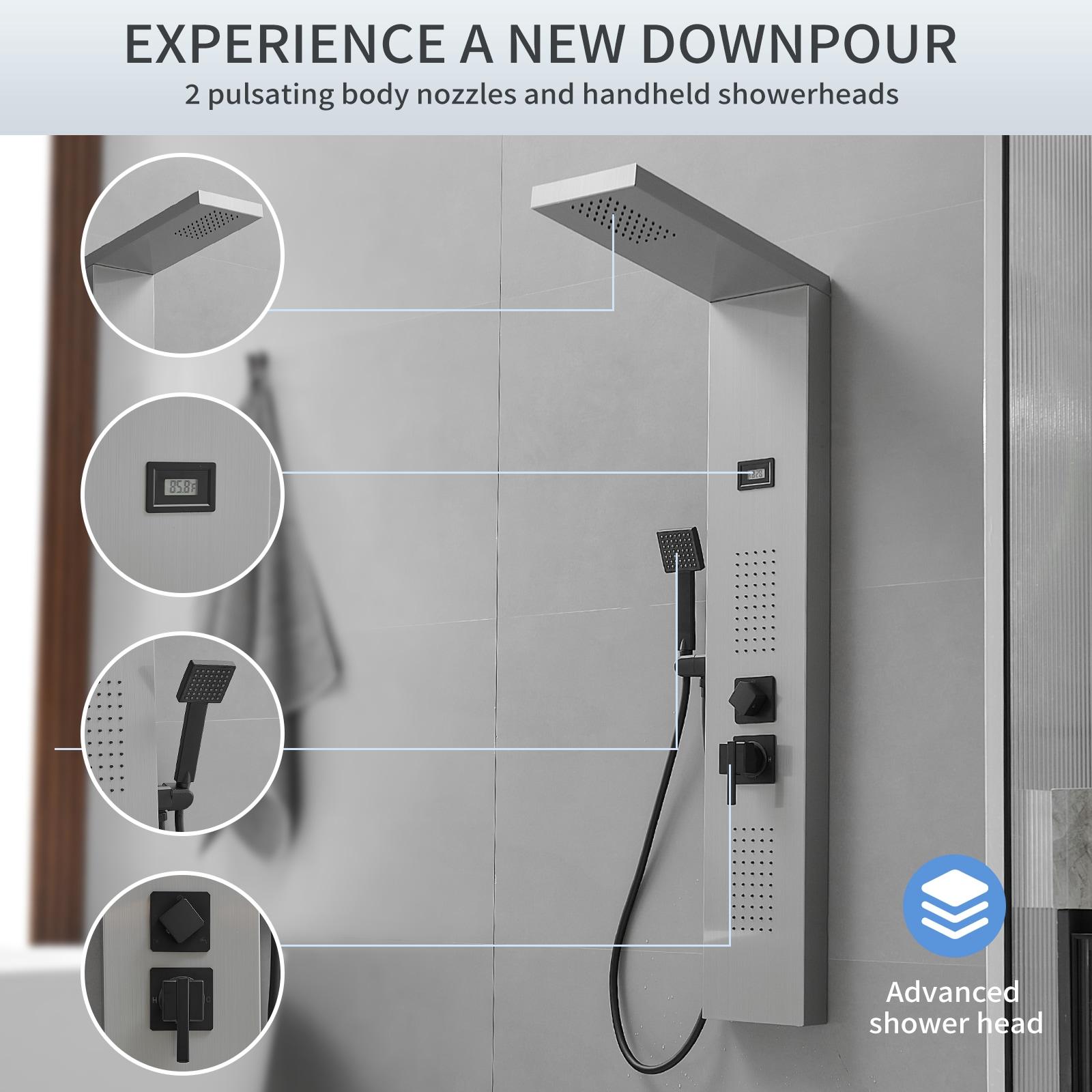 2-Jet Shower Panel System With Hand Shower