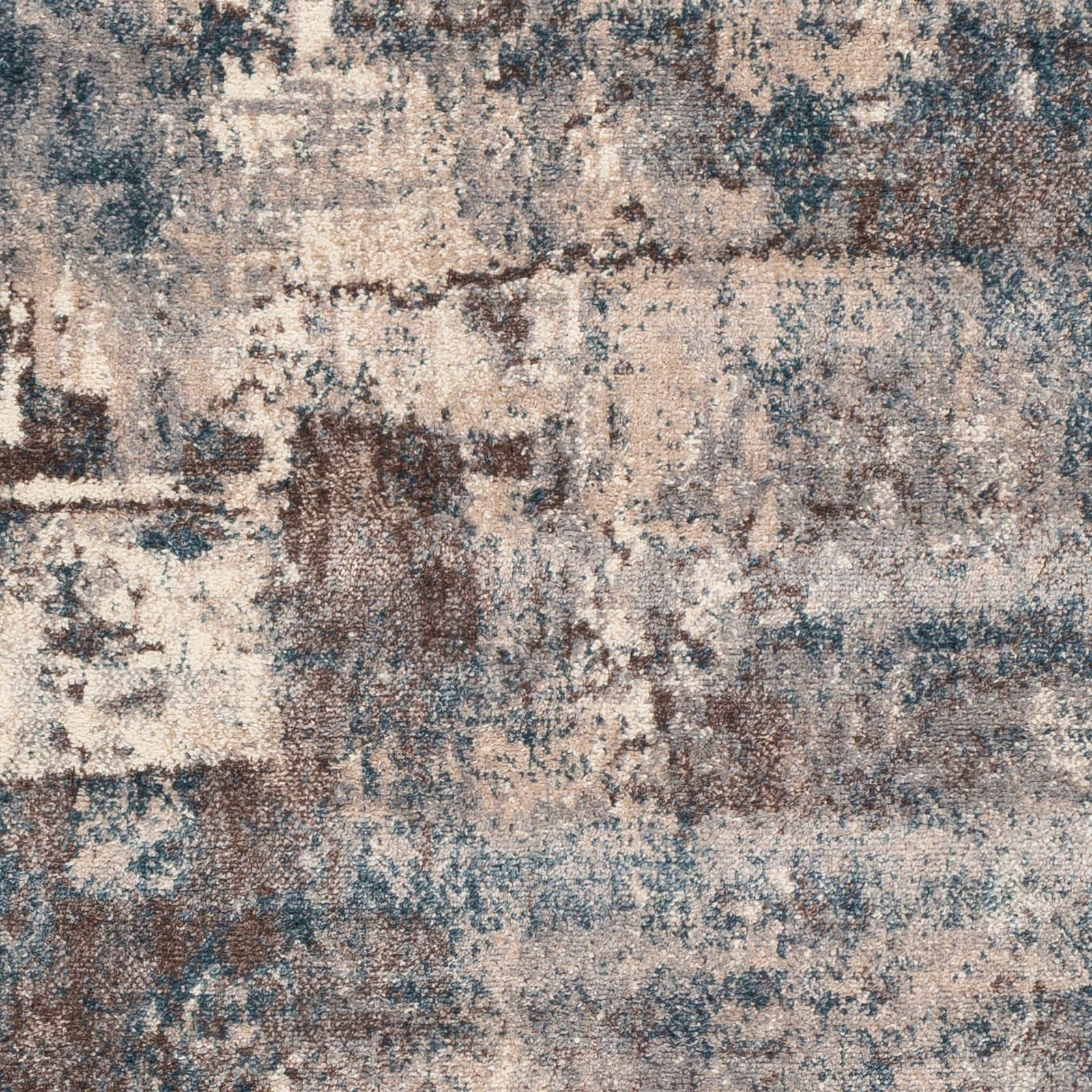Reversible Gray Synthetic 7'10" x 10'3" Easy Care Area Rug
