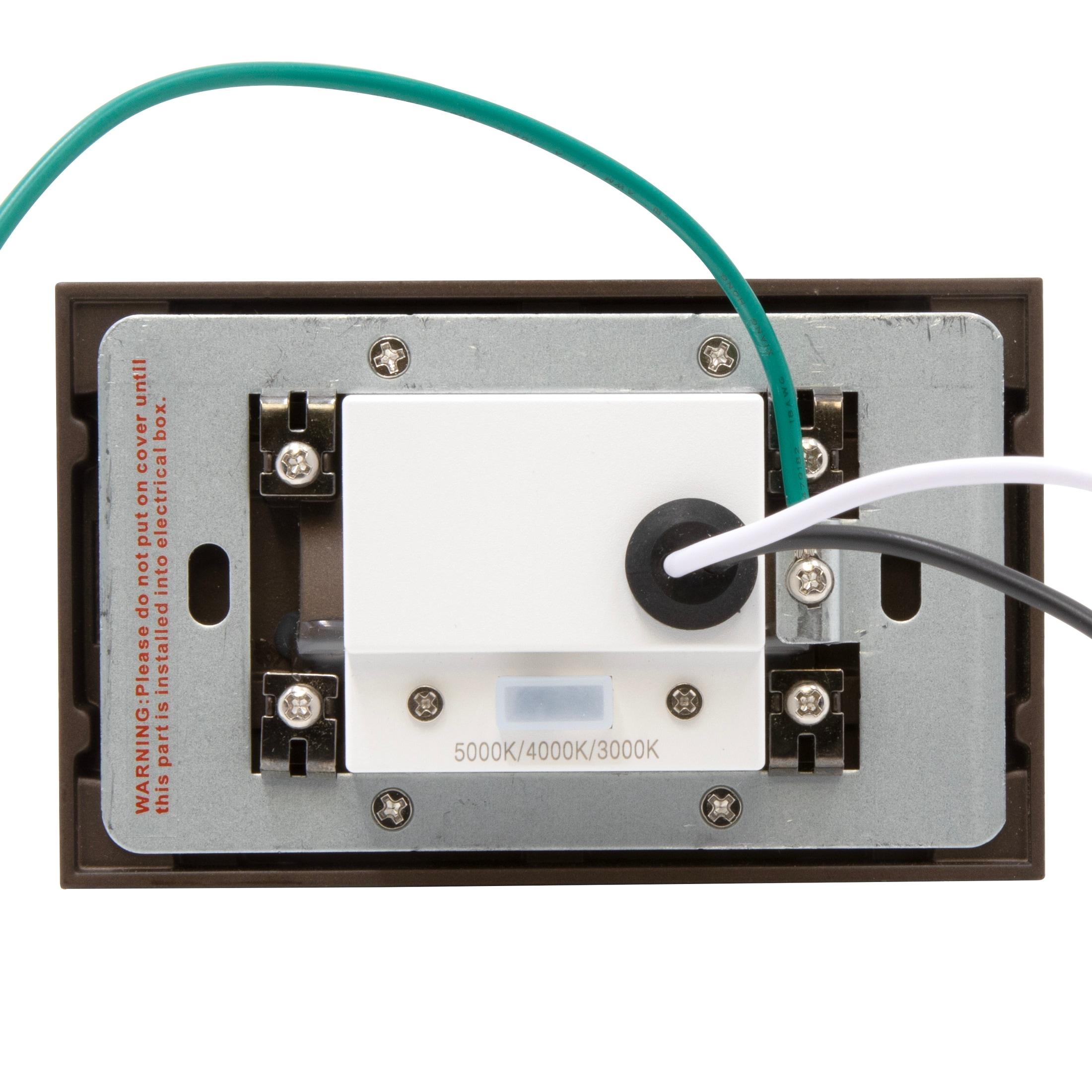 Maxxima Horizontal LED Step Light, Indoor/Outdoor Stair Light, 3 CCT Color Selectable 3000K, 4000K, 5000K, 50 Lumens, Oil Rubbed Bronze, 2-Pack