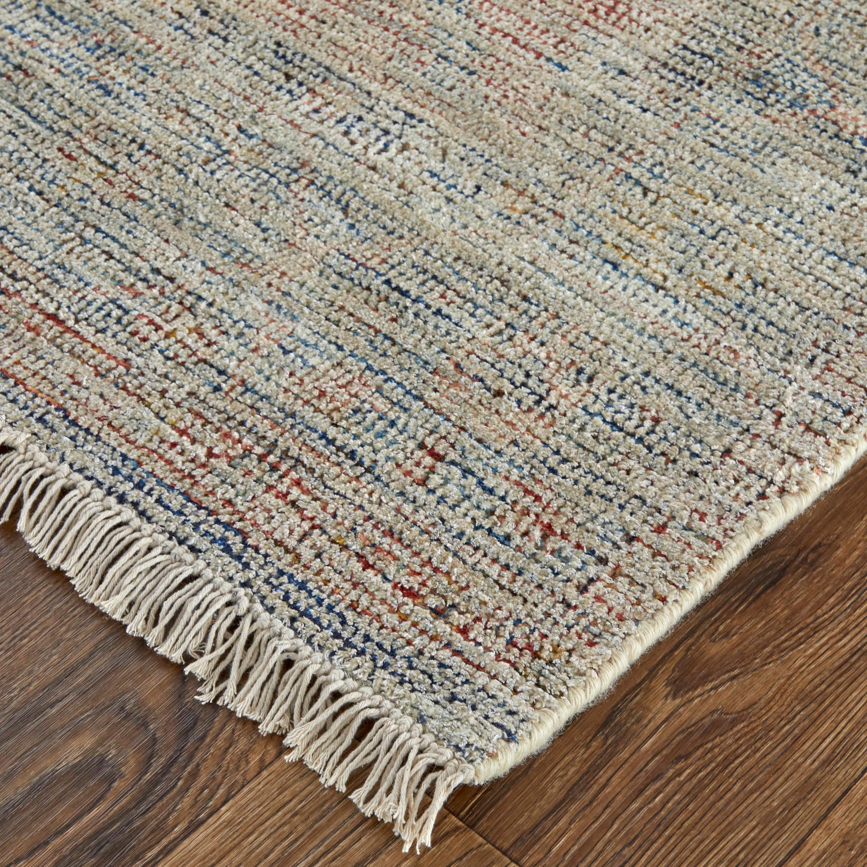 Caldwell Transitional Distressed Ivory/Blue/Red Area Rug