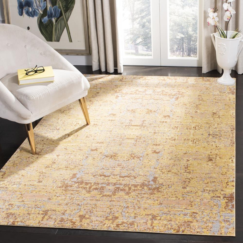 Mystique MYS971 Power Loomed Area Rug - Gold/Multi - 4'x6' - Safavieh.