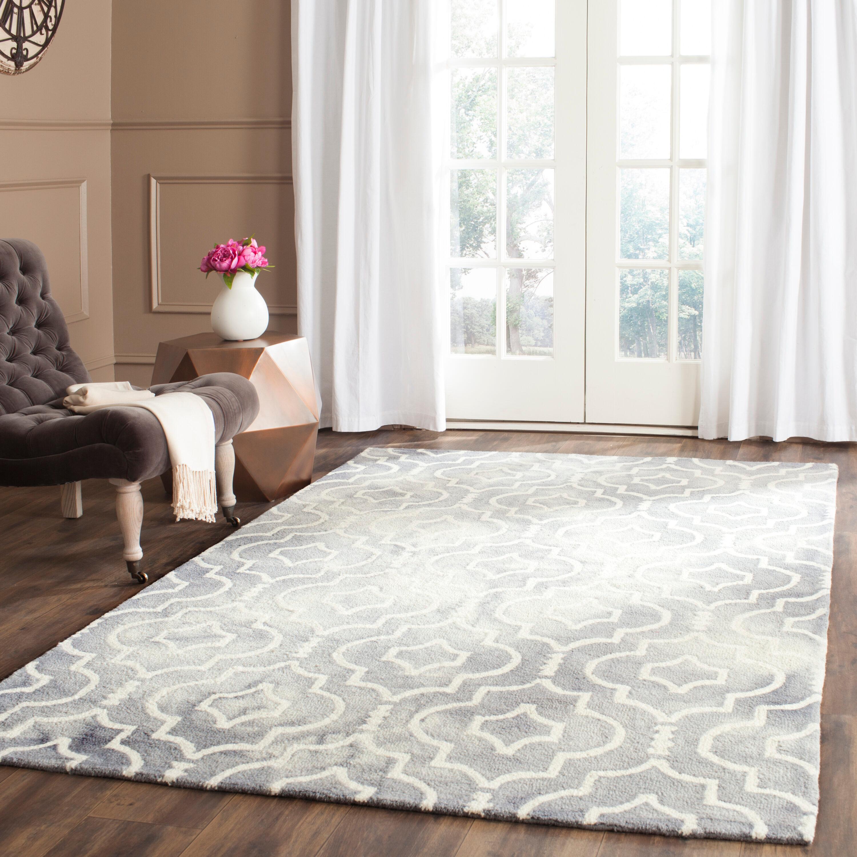 Dip Dye DDY538 Hand Tufted Indoor Accent Rug - Grey/Ivory - 2'x3' - Safavieh