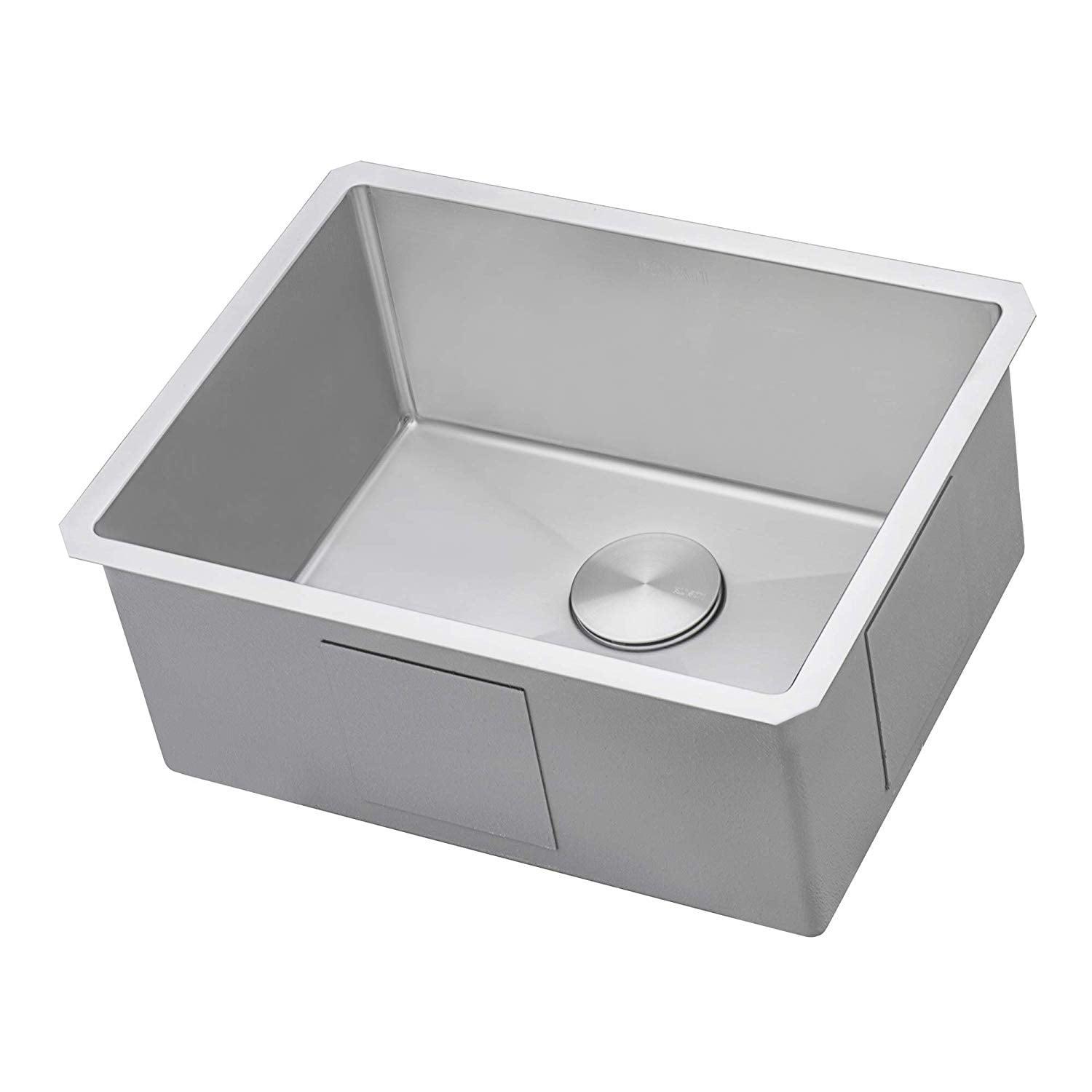 Ruvati Bar Prep Sink Narrow Trough Undermount 16 Gauge Stainless Steel Single Bowl