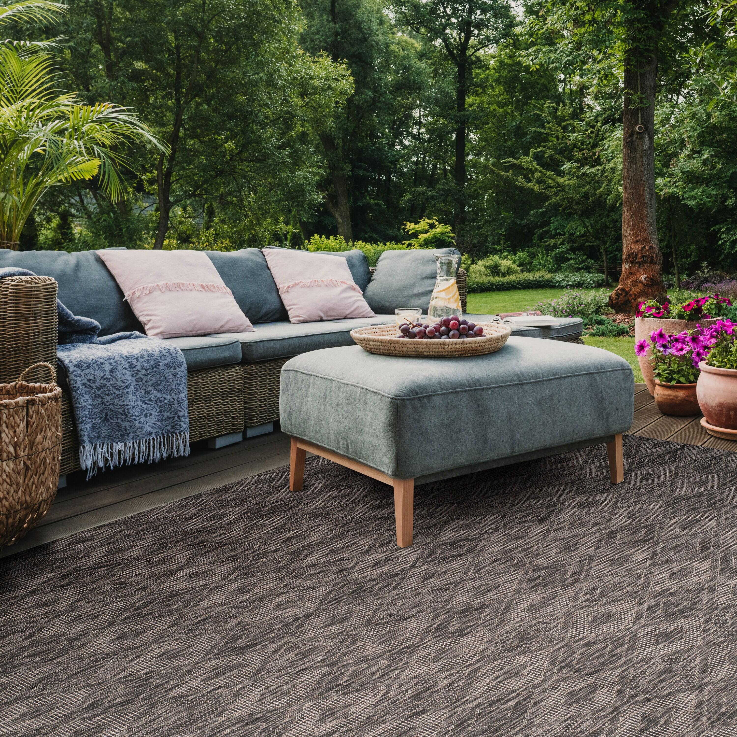 Courtyard CY8522 Power Loomed Indoor and Outdoor Accent Rug - Black/Black - 2'x3'7" - Safavieh