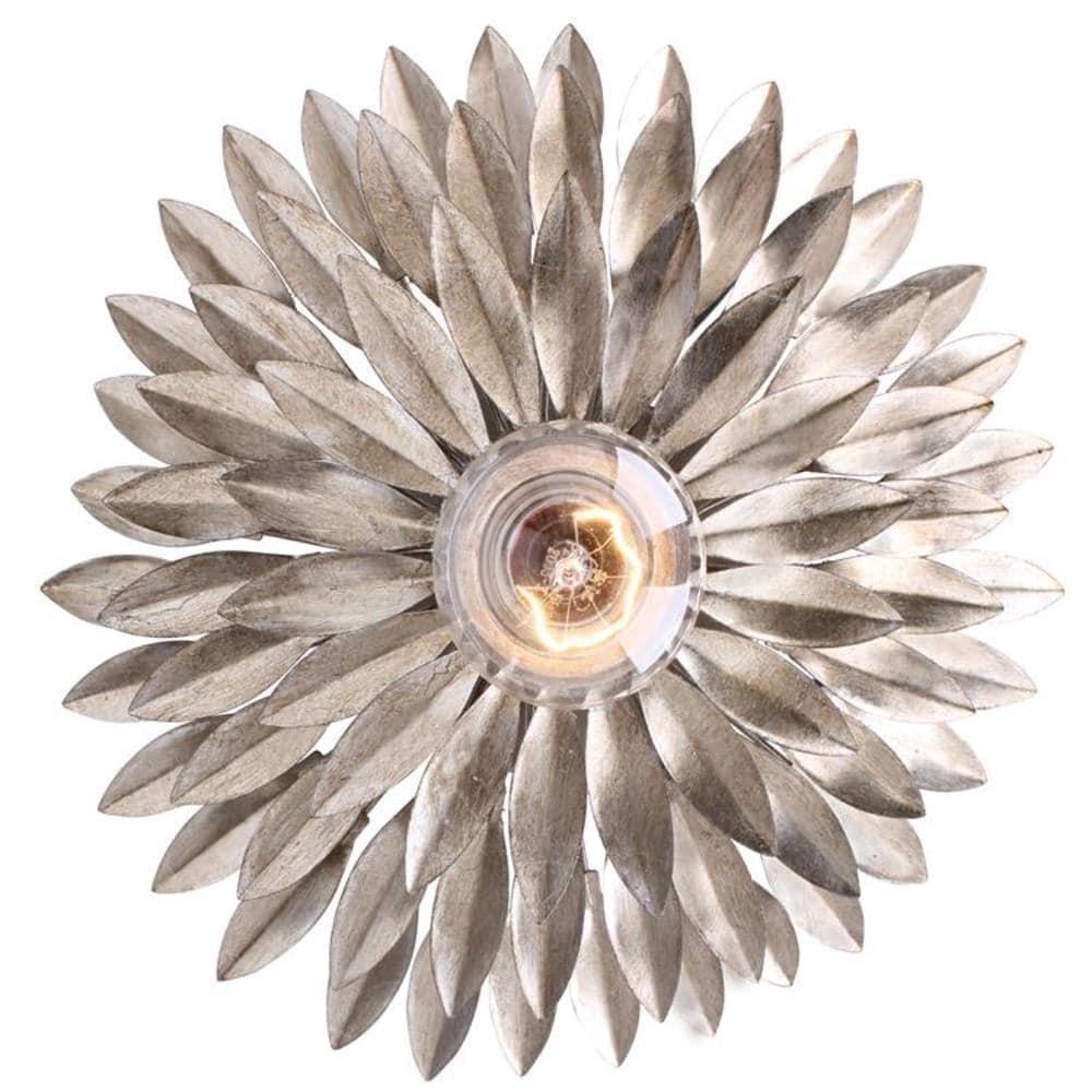 Crystorama Lighting Broche 1 - Light Flush Mount in  Antique Silver