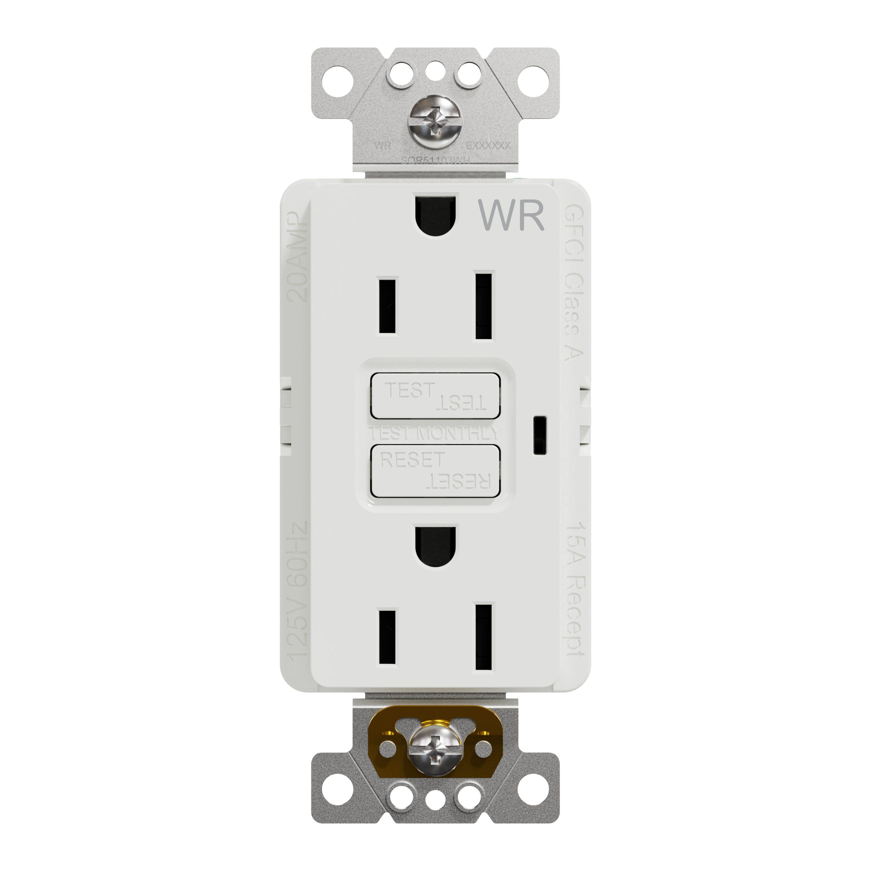 Square D X Series 15 -Amp 125-volt Tamper Resistant Weather Resistant GFCI Residential Decorator Outlet , Matte White