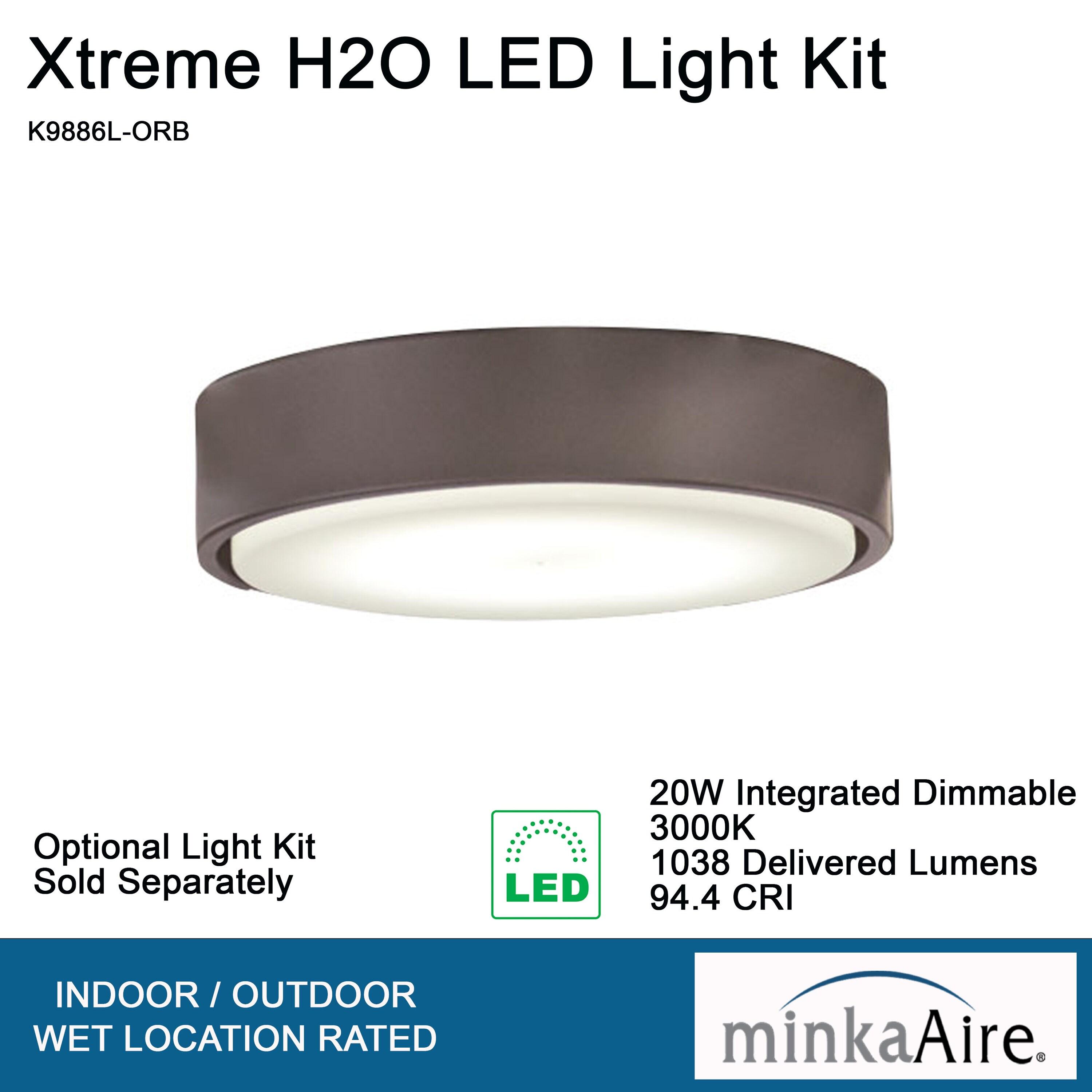 Minka Aire Xtreme H20 1-Light LED Ceiling Fan Globe Light Kit