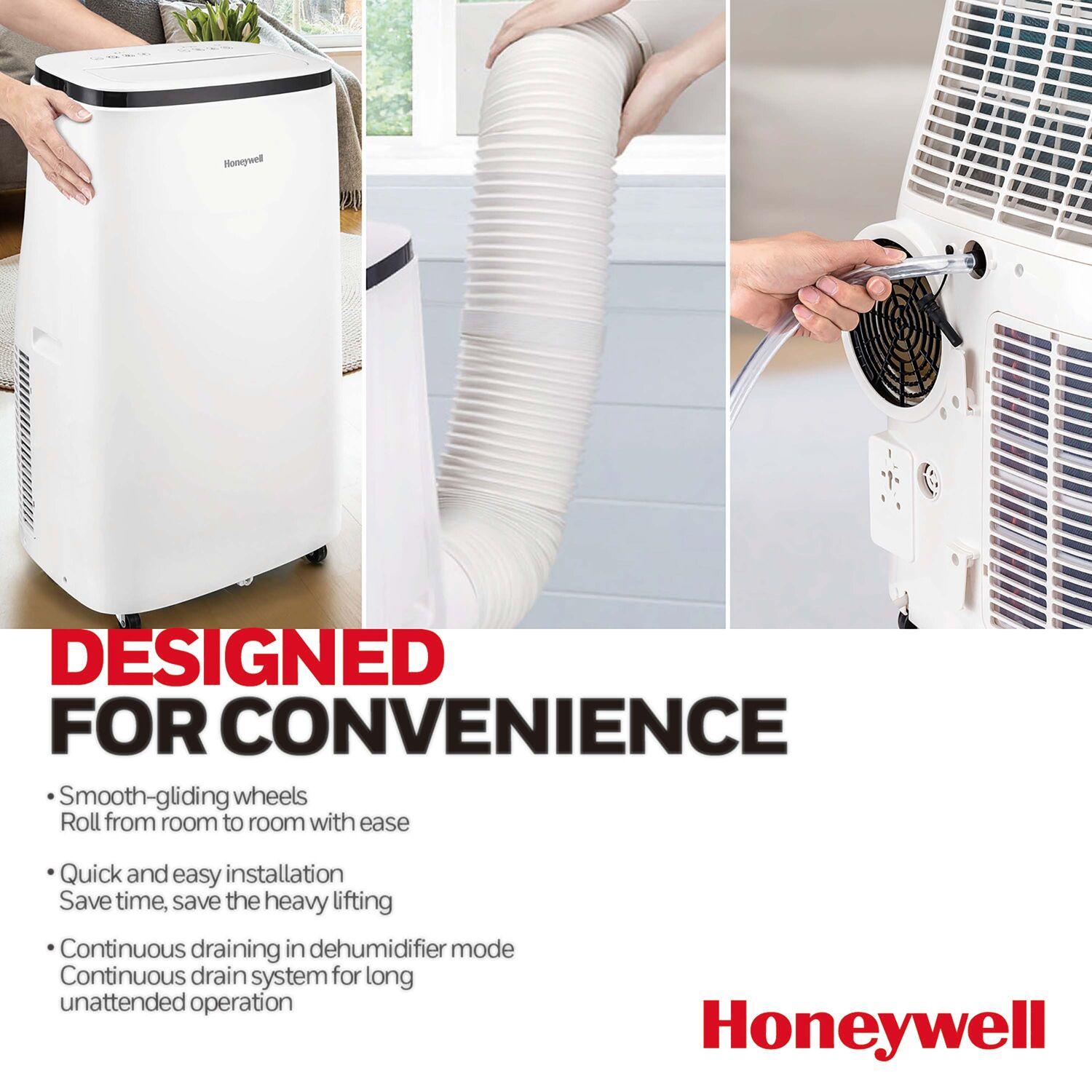 Honeywell 8,050 BTU SACC Portable Air Conditioner, 115V, 3 Fan Speeds for 550 Sq. Ft. in White