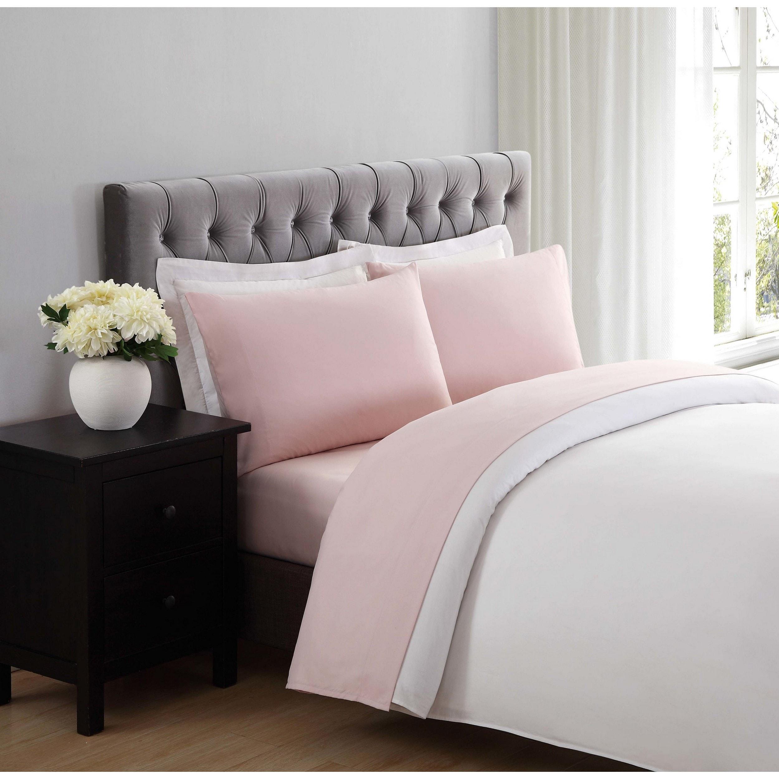 King Everyday Microfiber Solid Sheet Set Blush - Truly Soft