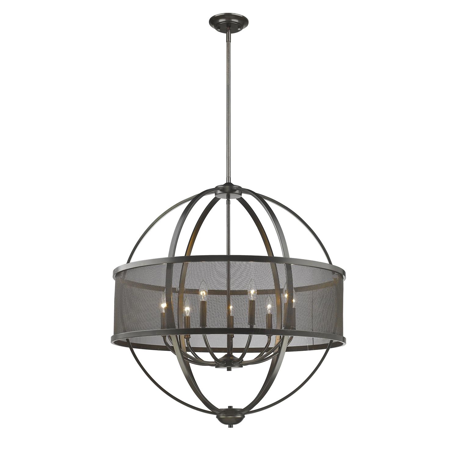 Colson EB 9 Light Chandelier (with shade) in Etruscan Bronze