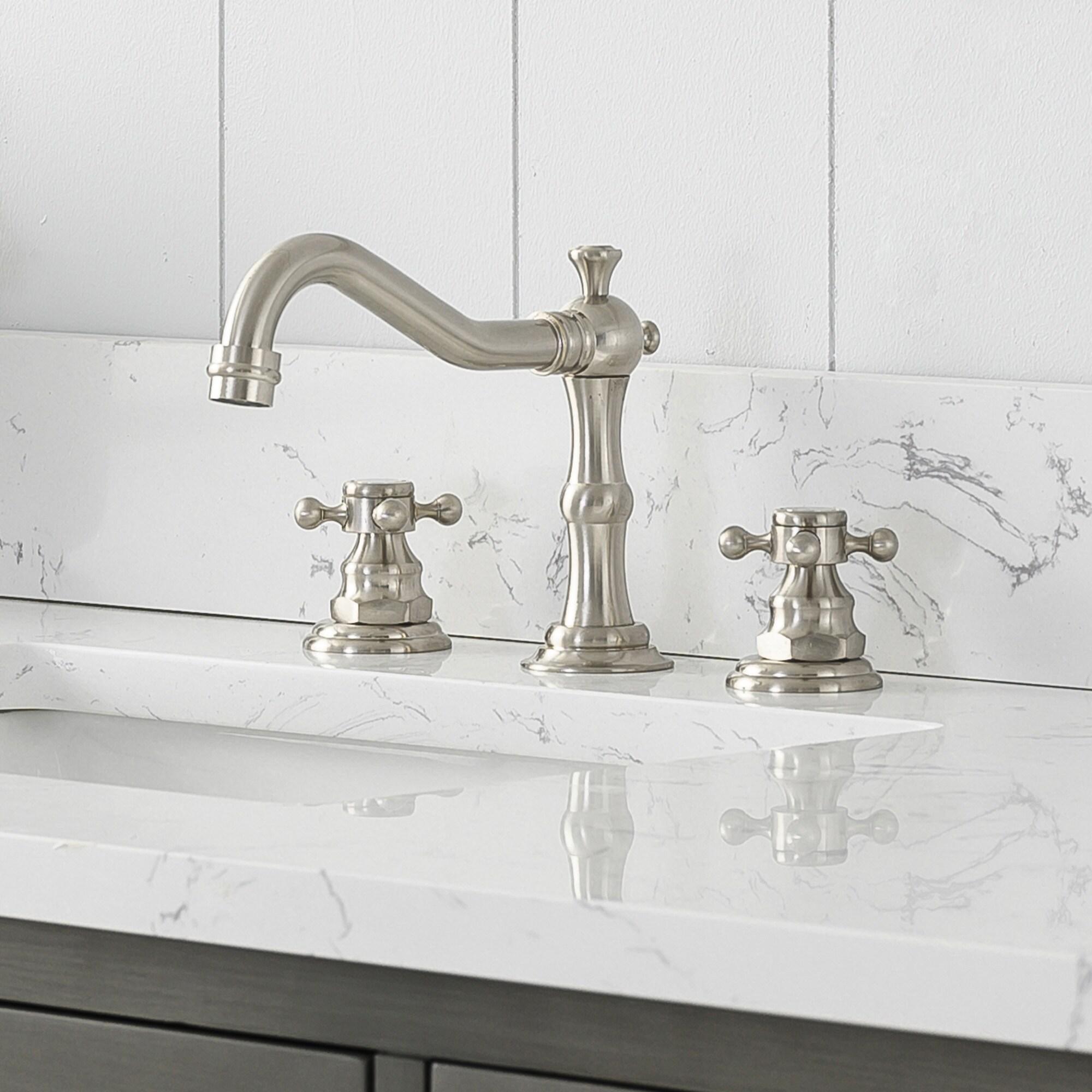 Vanity Art 60 x 22 x 34 in. Double Sink Bathroom Vanity with Quartz Top & Backsplash, Silver Grey