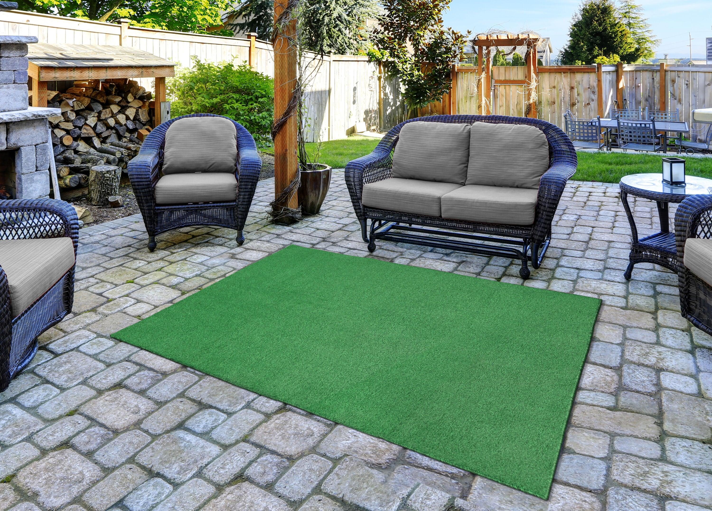 Garland Rug Softscapes Polypropylene Green Indoor/Outdoor Area Rug 6' x 9' 6' x 9'