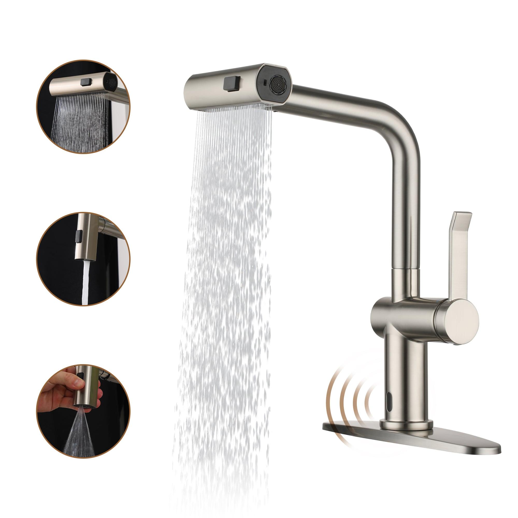 Willow Single Handle Pull Out Kitchen Faucet with Touchless Sensor, Three-function Mode Sprayer