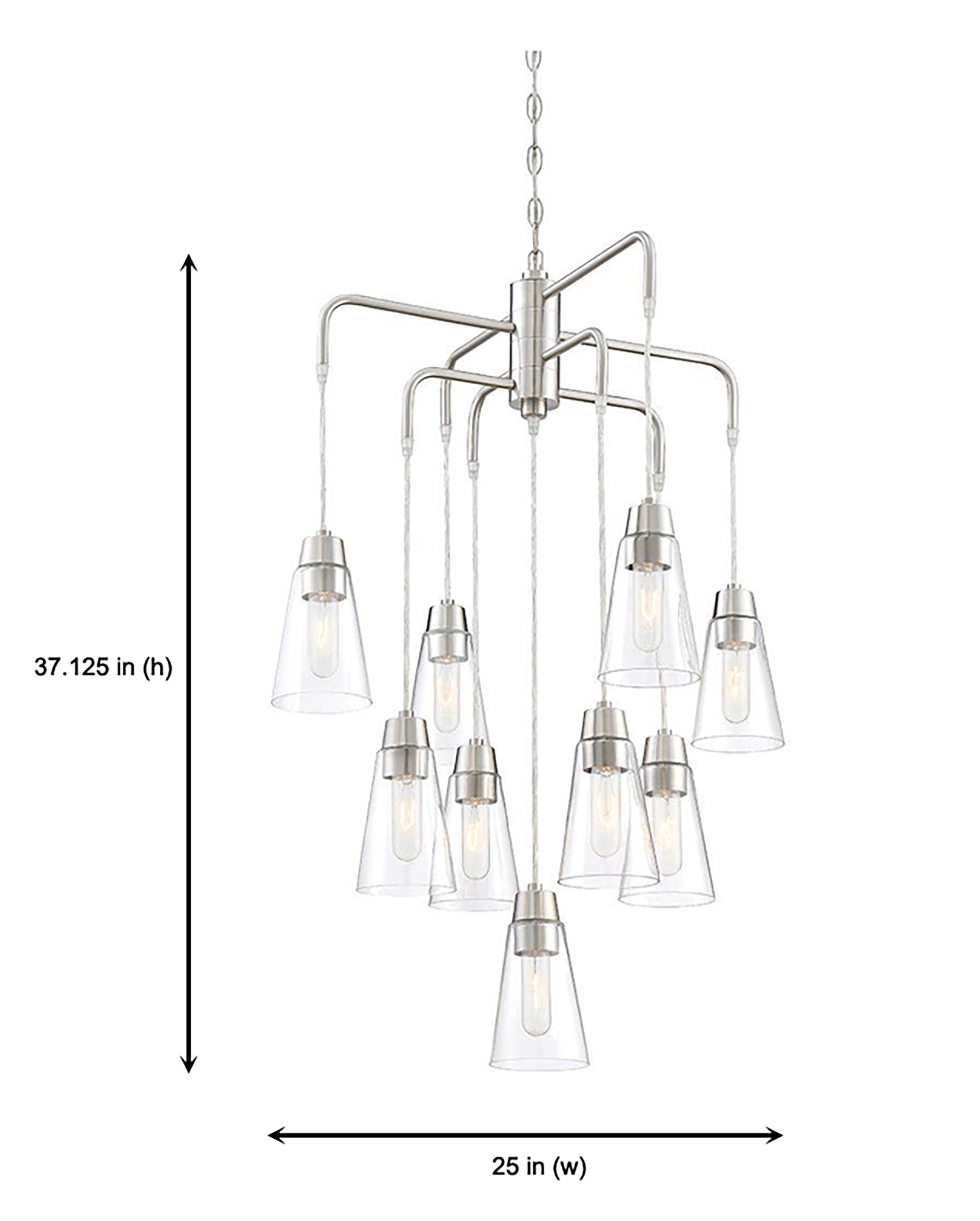 Designers Fountain Echo Satin Platinum 9 Light Chandelier, 87889-SP