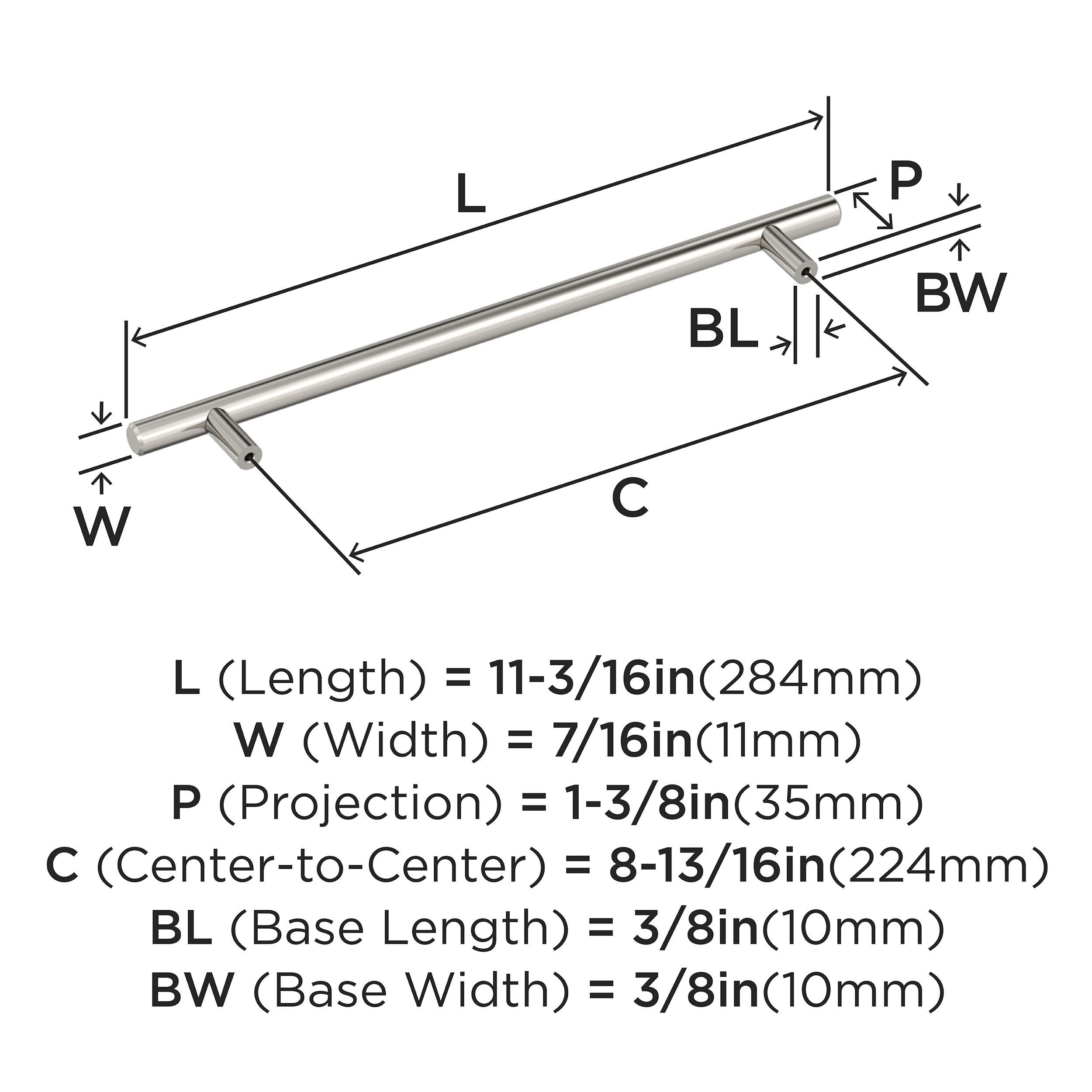 Bar Pulls 8-13/16 inch (224mm) Center-to-Center