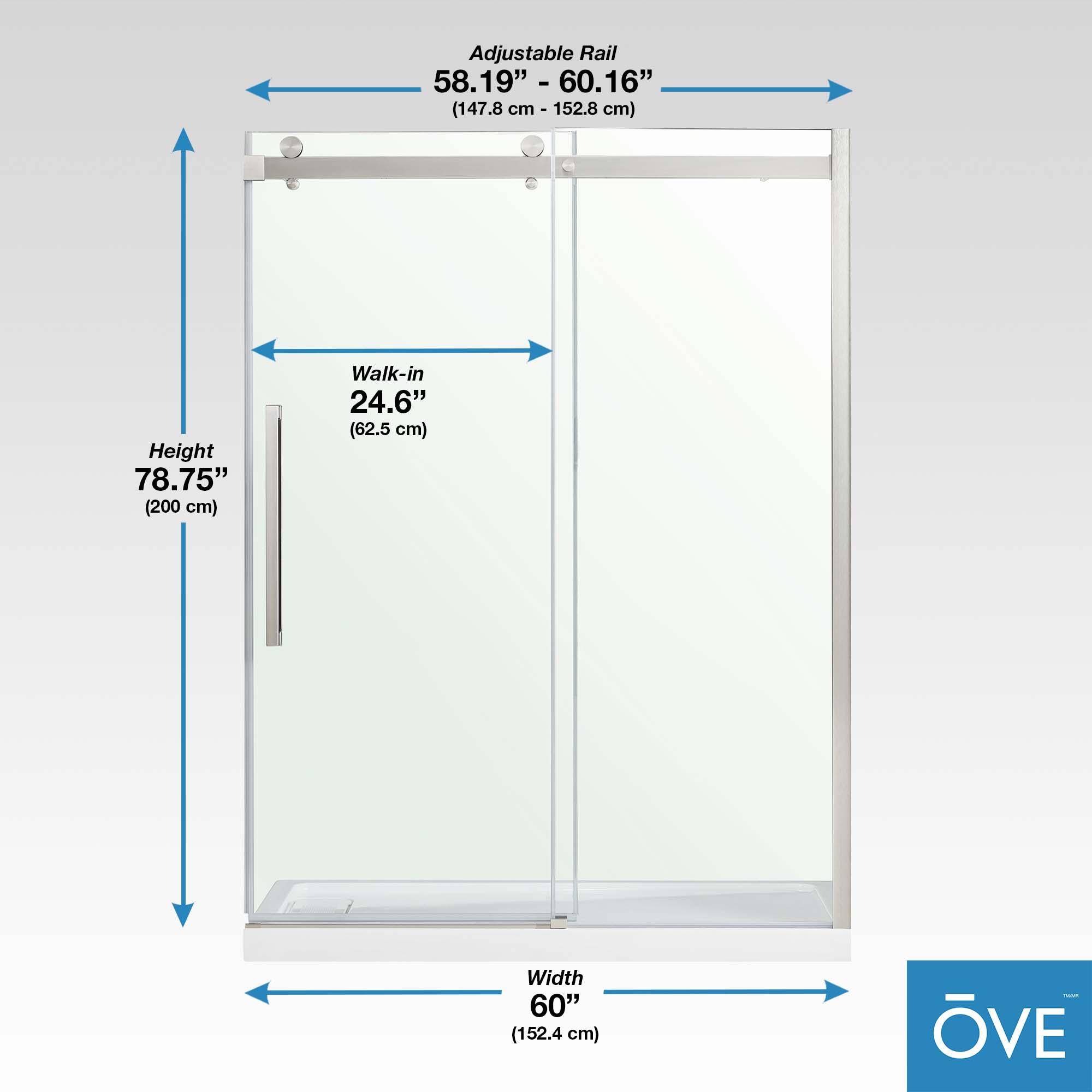 OVE Decors Bel Soft Close2-Piece 32" x 60" x 81" Base/Door Rectangular Alcove Shower Kit