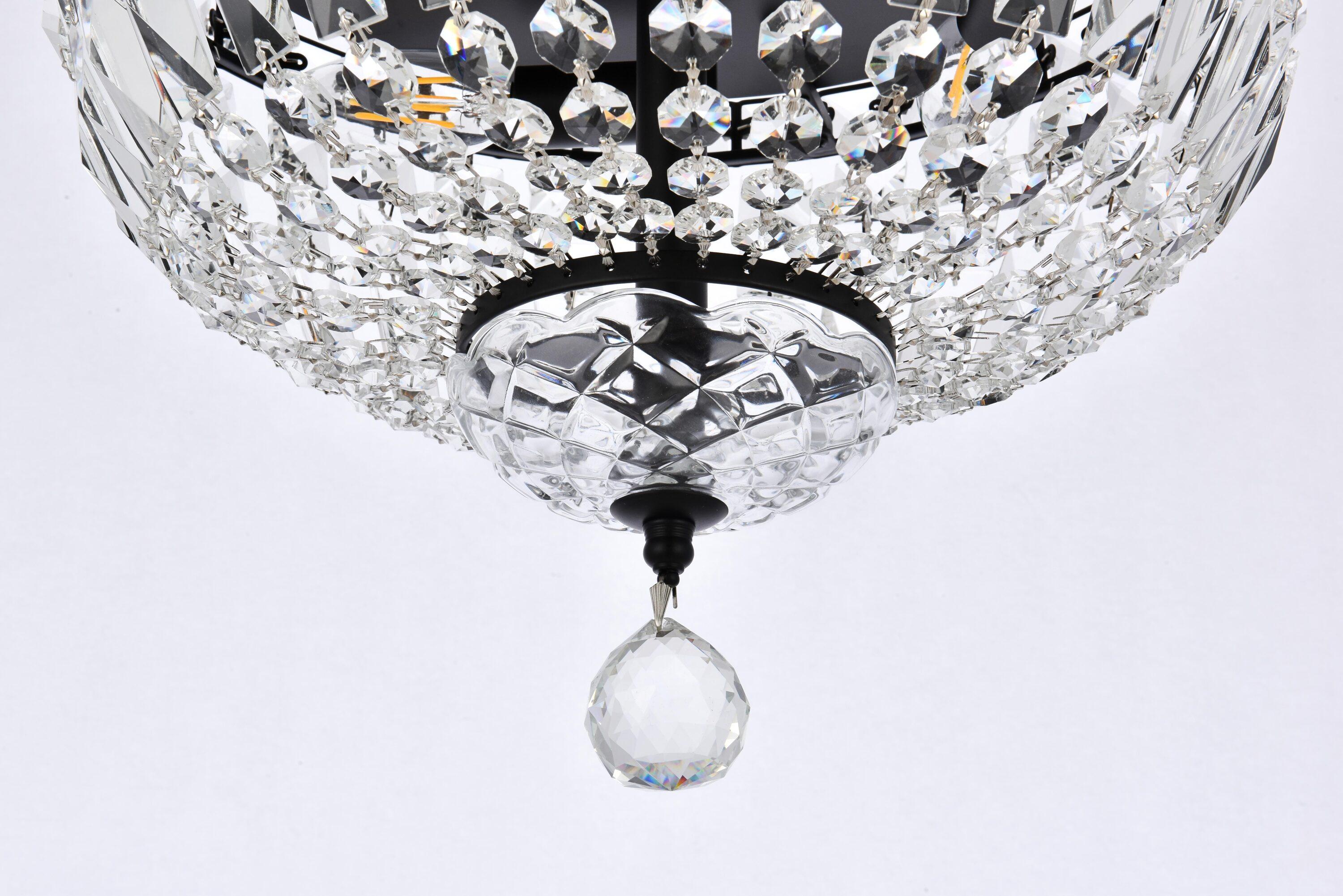Elegant Lighting Tranquil 14 inch black flush mount