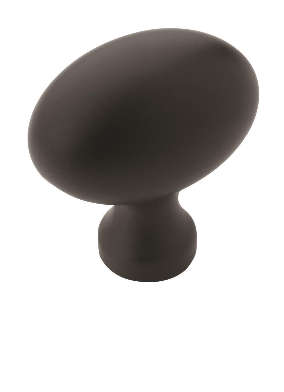 Matte Black Round Modern Cabinet Knob with Mounting Hardware