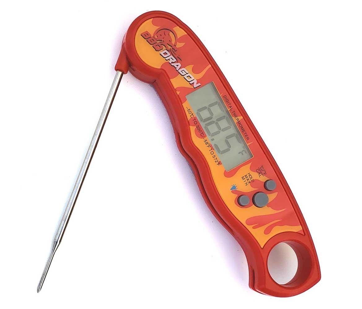 BBQ Dragon Meat Thermometer Digital - Waterproof Instant Read Food Thermometer for Cooking, Baking, & Grilling - Digital Meat Thermometer with Probe - Kitchen Thermometer for Cooking & Candy Making
