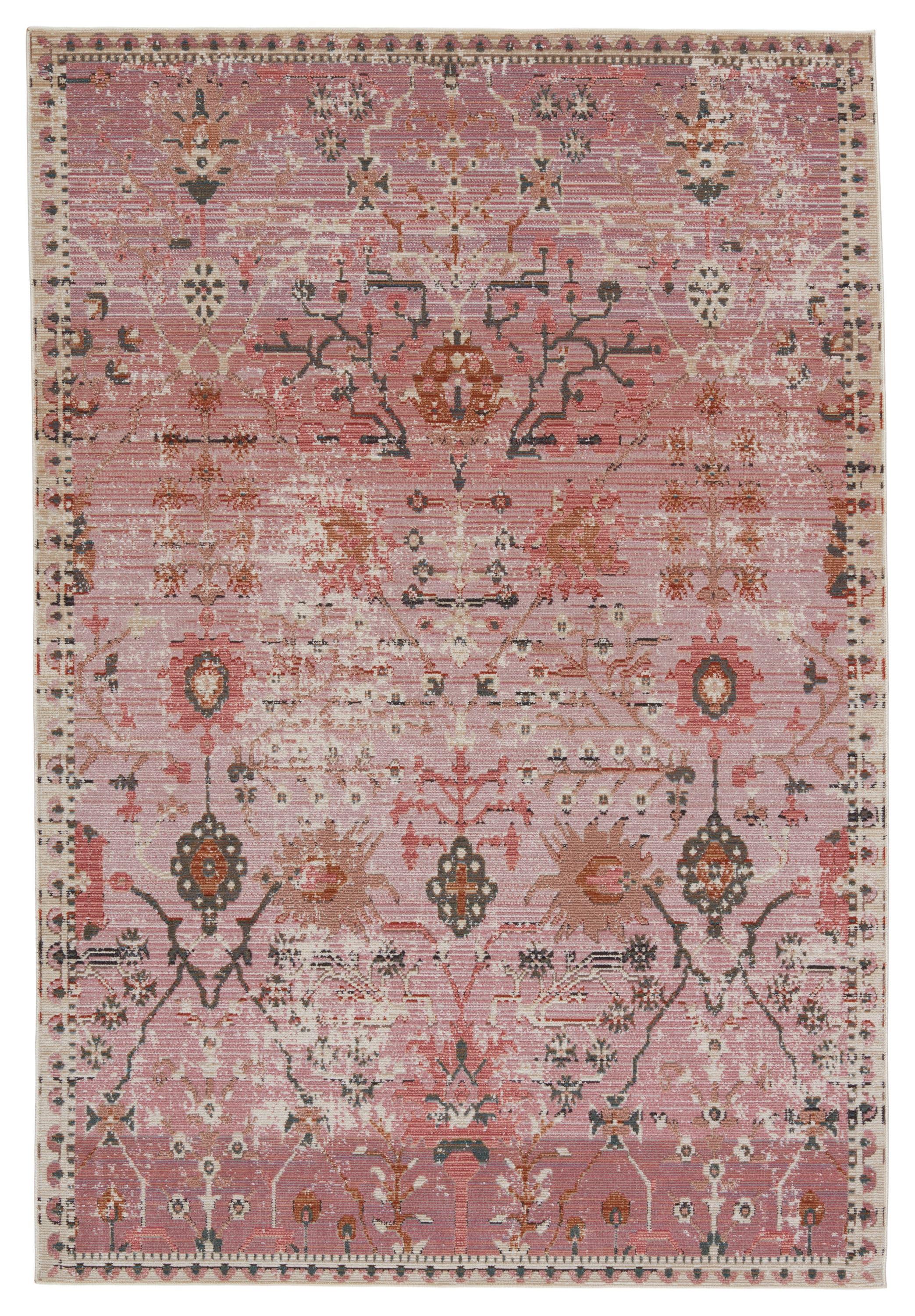 Jaipur Living Swoon 4 x 6 (ft) Loomed Polyester Pink Rectangular Indoor/Outdoor Floral/Botanical Oriental Area rug