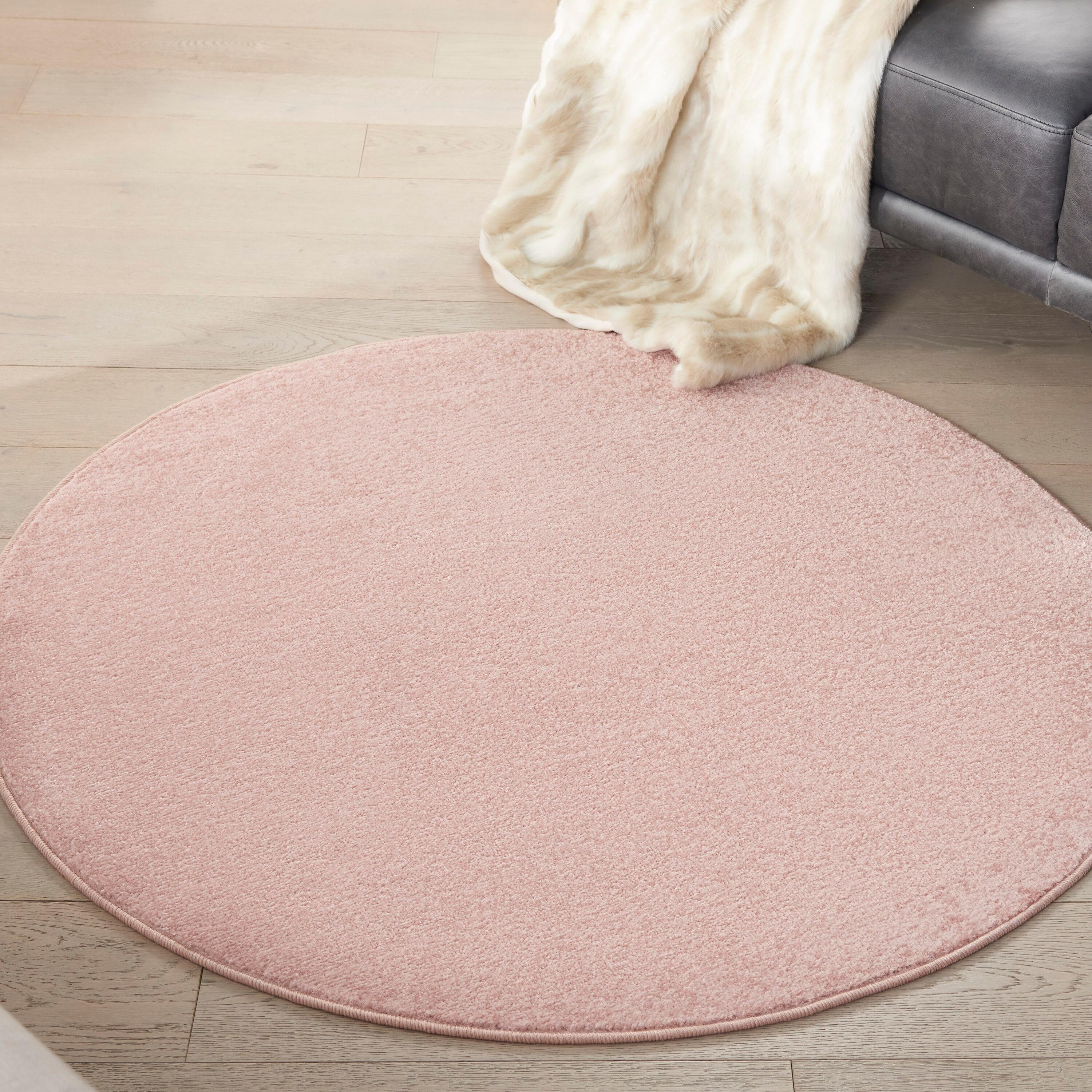 Nourison Essentials Easy Care Indoor Outdoor Area Rug - Pink 4' x Round