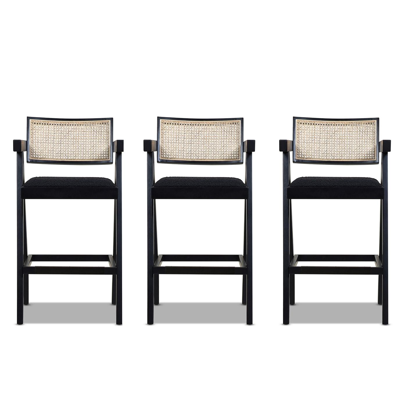 Jennifer Taylor Home Milan 29.5" Modern Resin Webbing Back Bar Stool with Arms