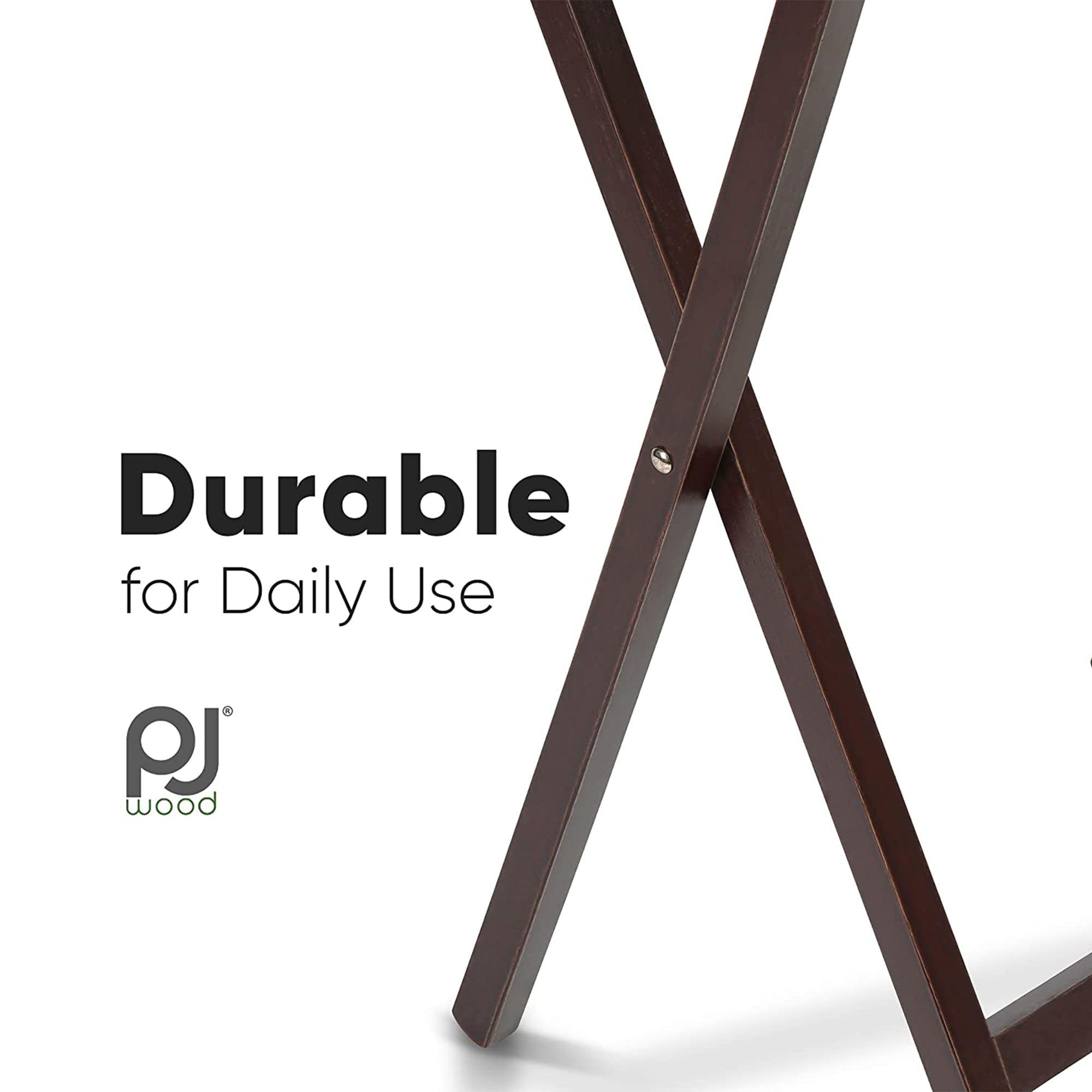 PJ Wood PJ Wood Folding TV Tray Tables with Compact Storage Rack, 5 Piece Set
