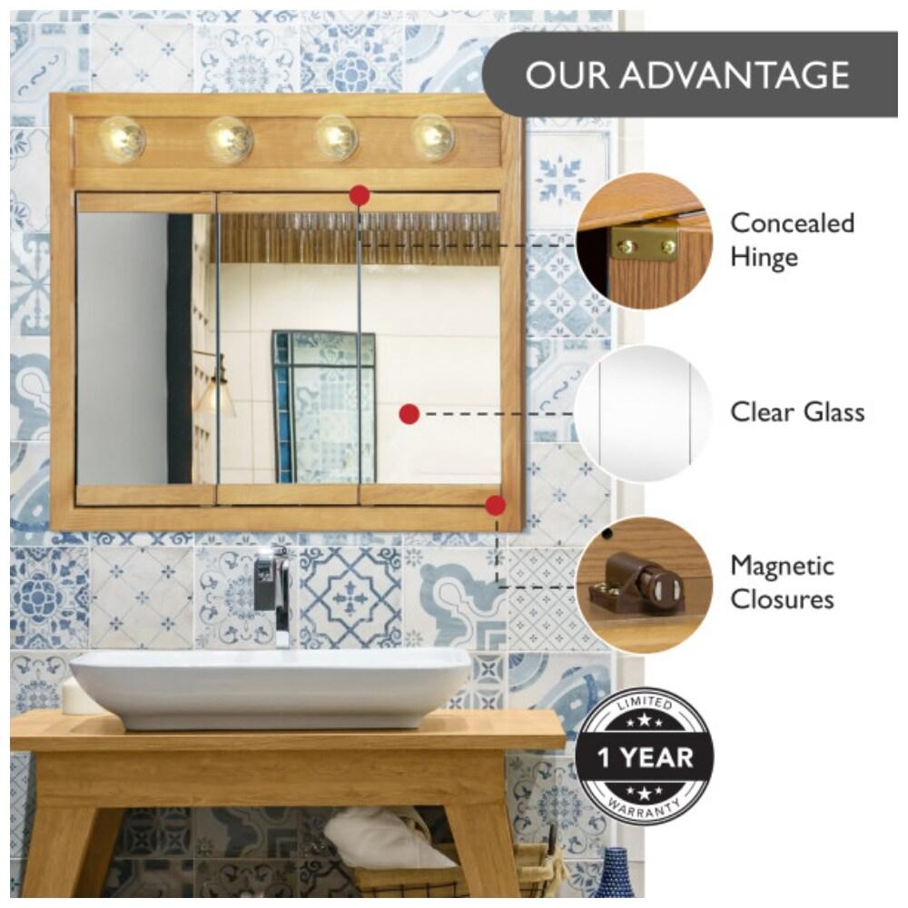 Design House Wall Mount Richland 30" Bathroom Cabinet, Nutmeg Oak