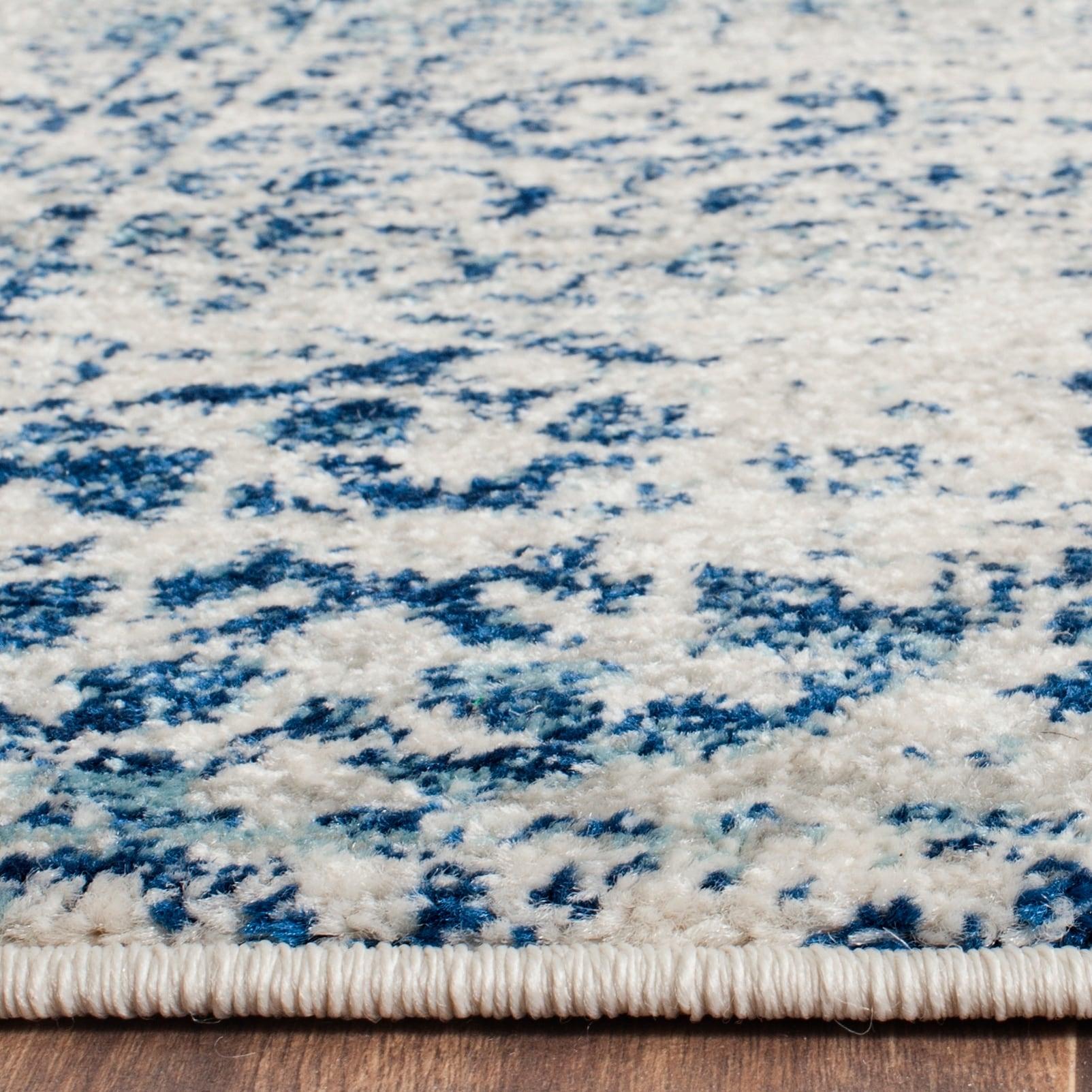Evoke EVK260 Power Loomed Area Rug - Ivory/Blue - 9'x9' - Safavieh.