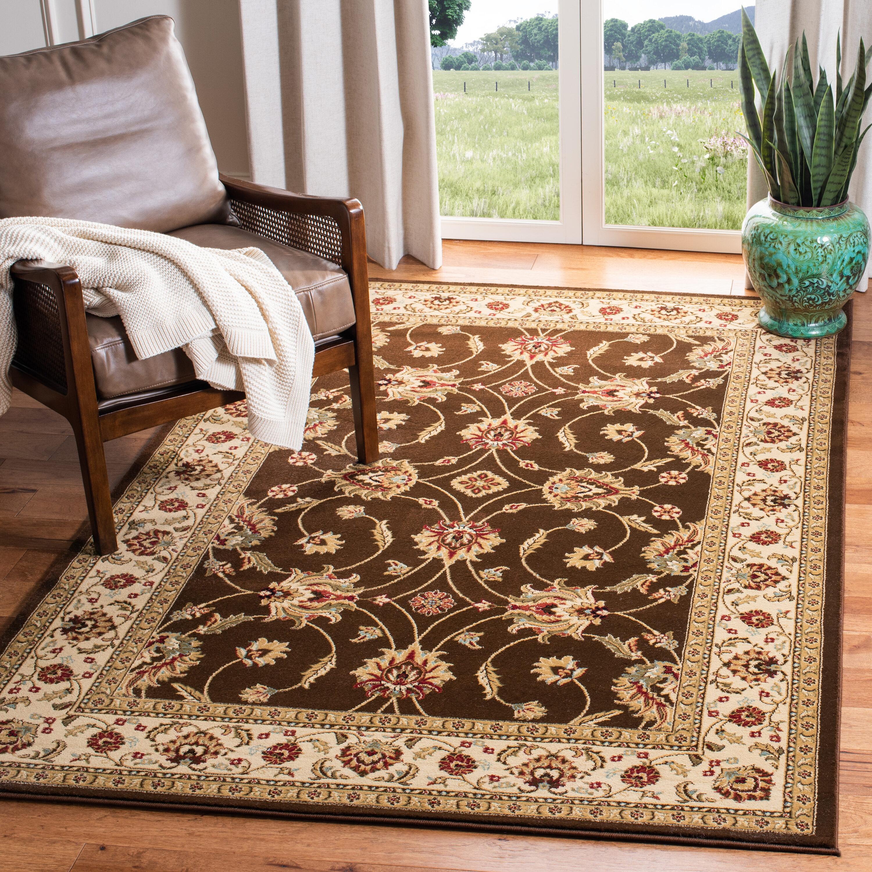 Lyndhurst LNH553 Power Loomed Accent Rug - Brown/Ivory - 3'3"x5'3" - Safavieh.