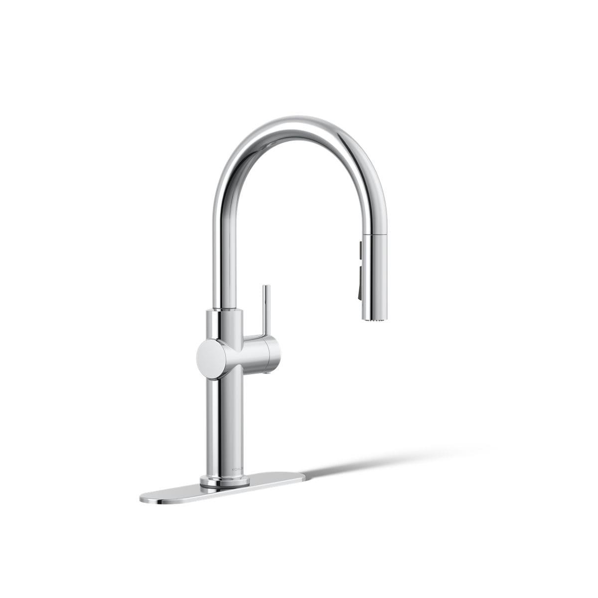 Kohler Crue Single Handle Pull Down Kitchen Faucet with Three-Function Pull Down Sprayer