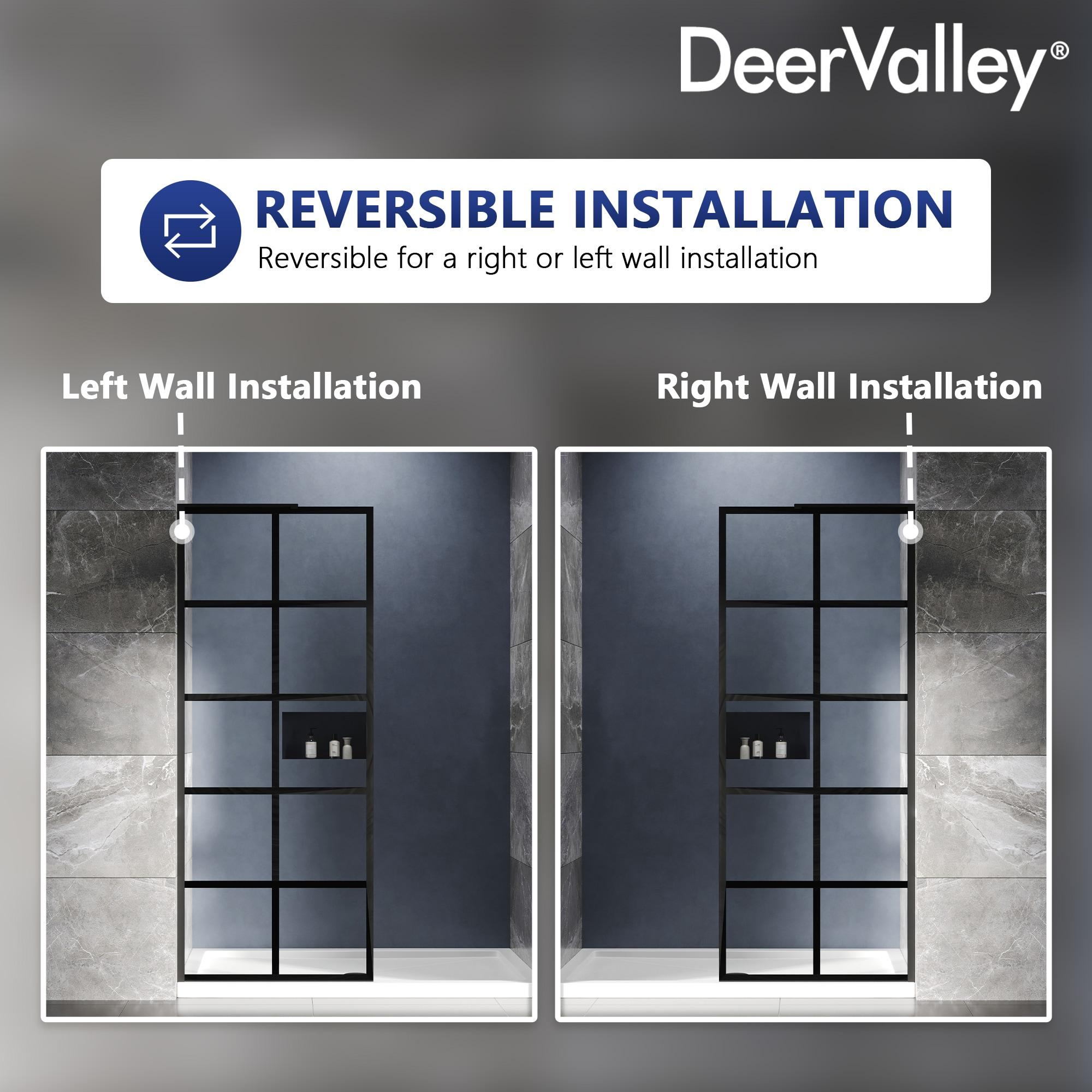 DV-1SD0219 32"×78" Single Fixed Tempered Glass Panel,Framed Shower Screen