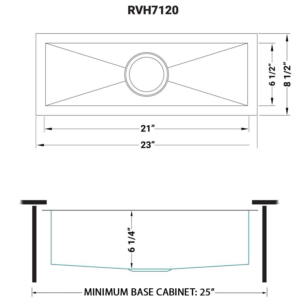 Ruvati Bar Prep Sink Narrow Trough Undermount 16 Gauge Stainless Steel Single Bowl