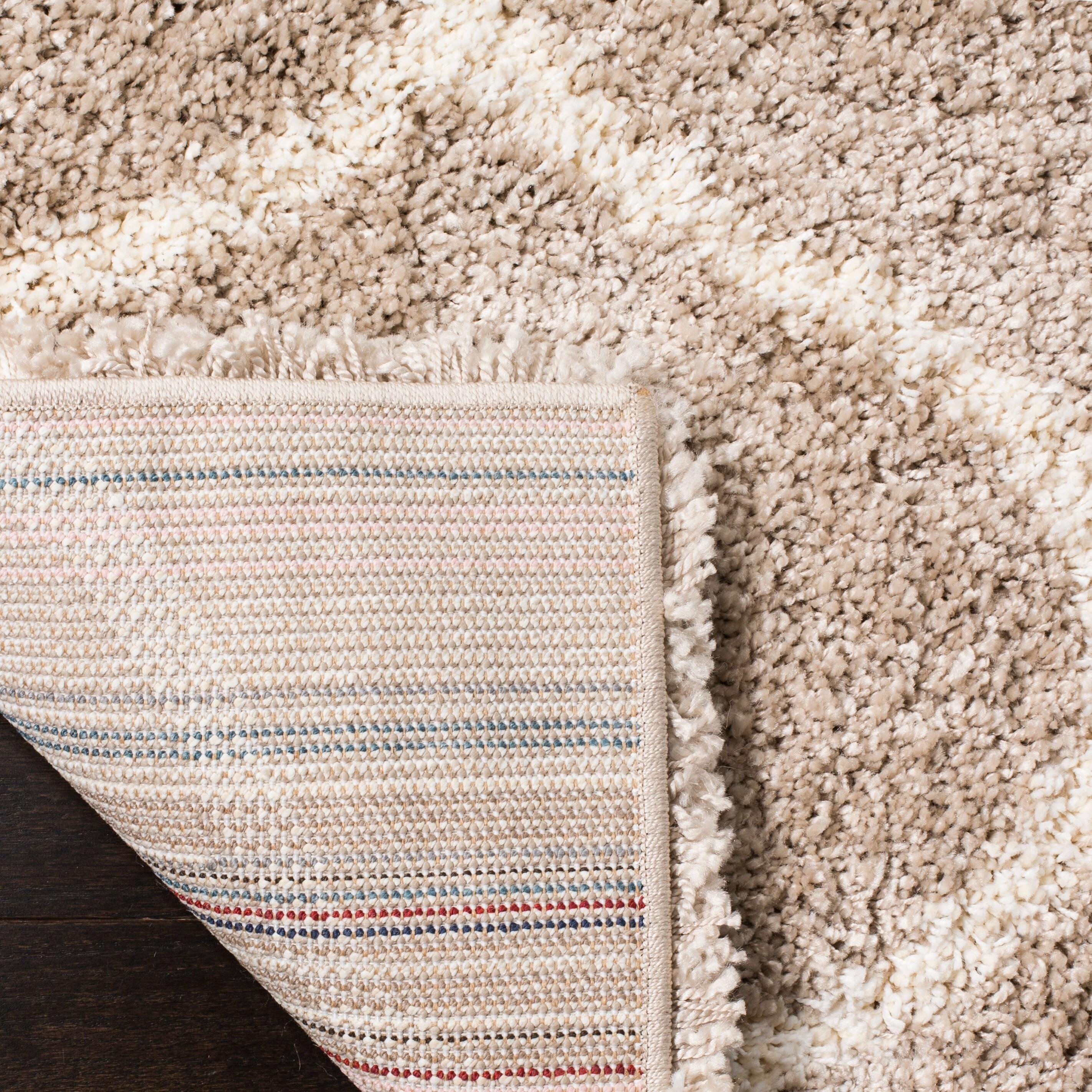 Hudson Shag SGH280 Power Loomed Indoor Area Rug - Beige/Ivory - 7'x7' - Safavieh.