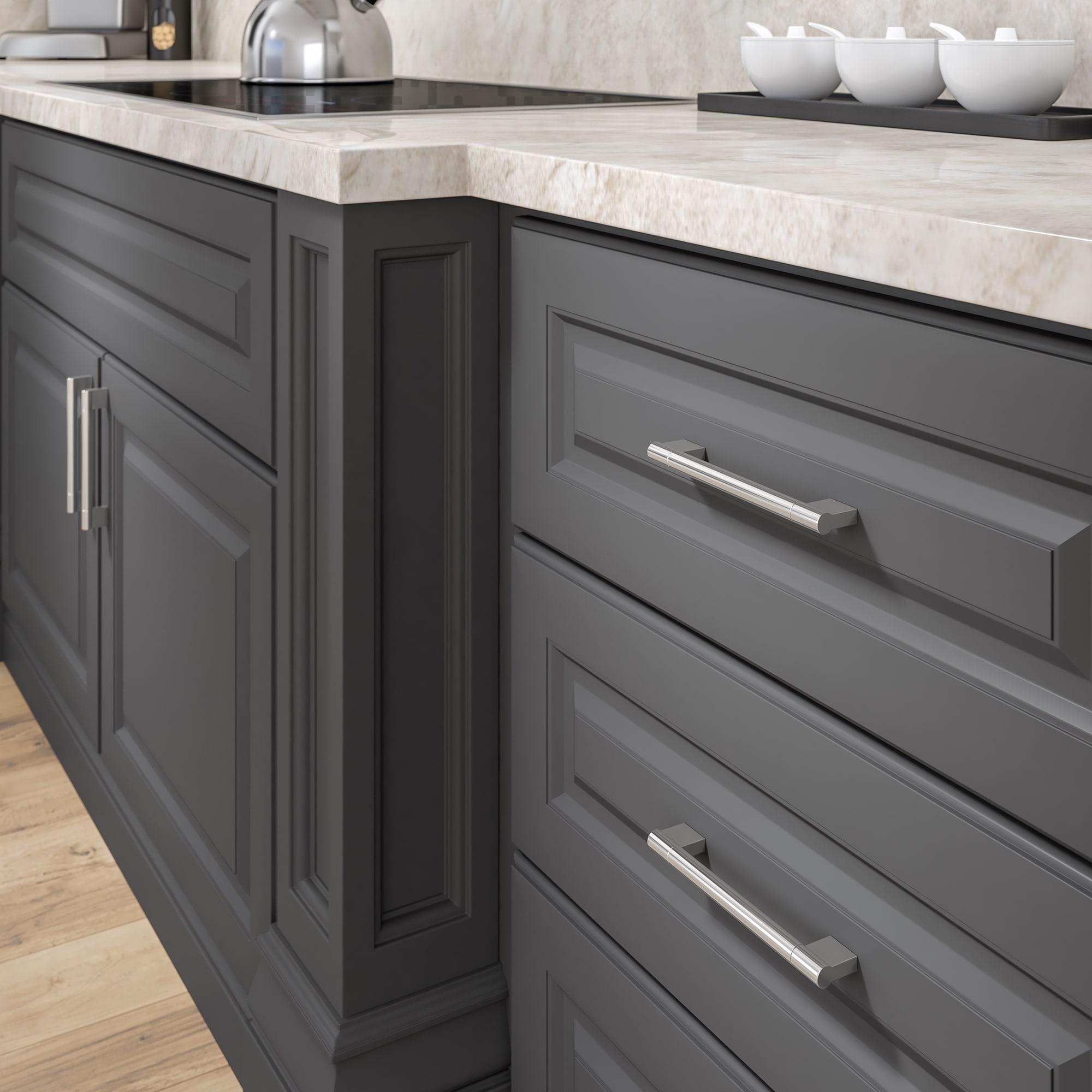 Brushed Nickel Modern Cabinet and Drawer Pull Handle