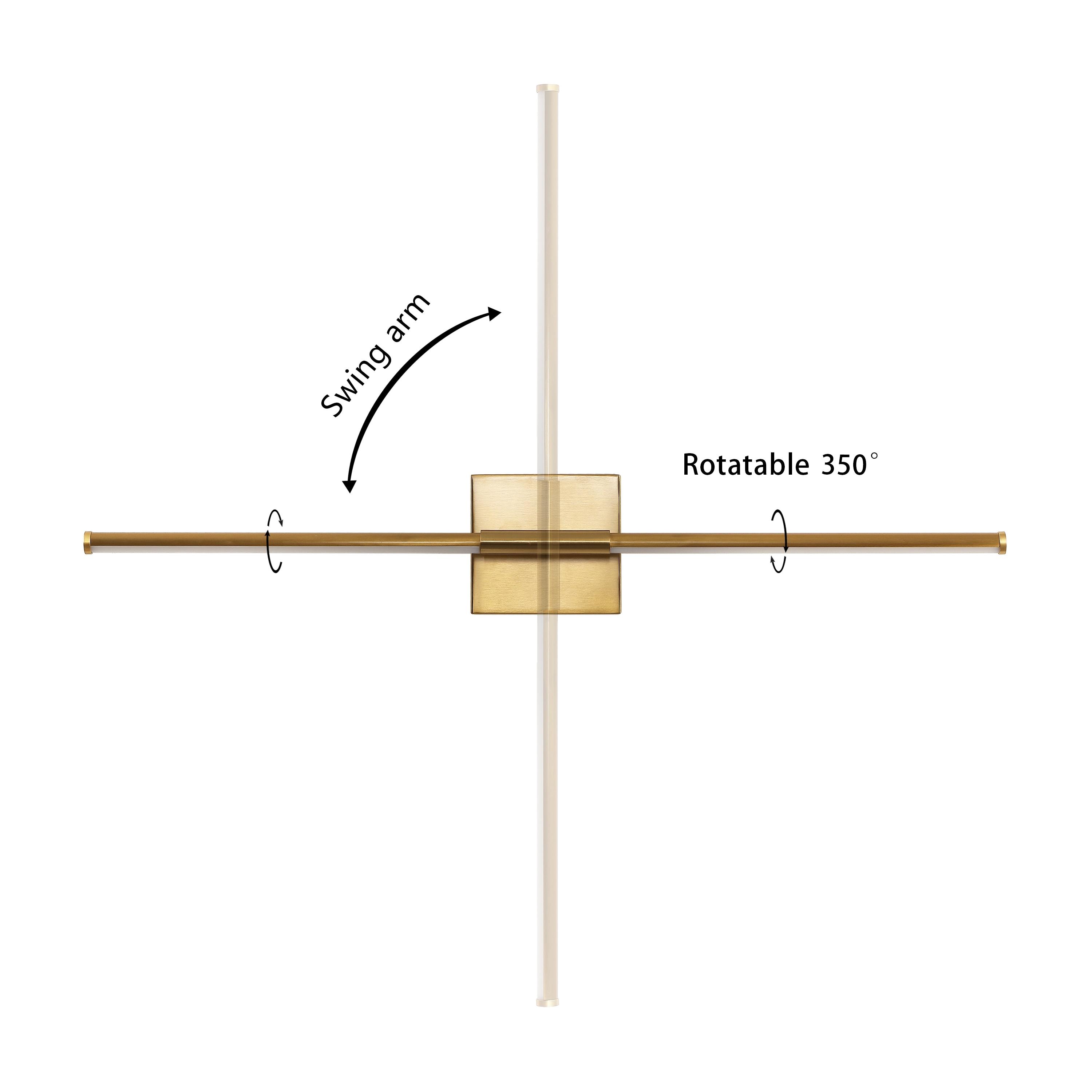 JONATHAN Y Makena 28" Modern Minimalist Dimmable Integrated LED Metal Wall Sconce, Brass Gold