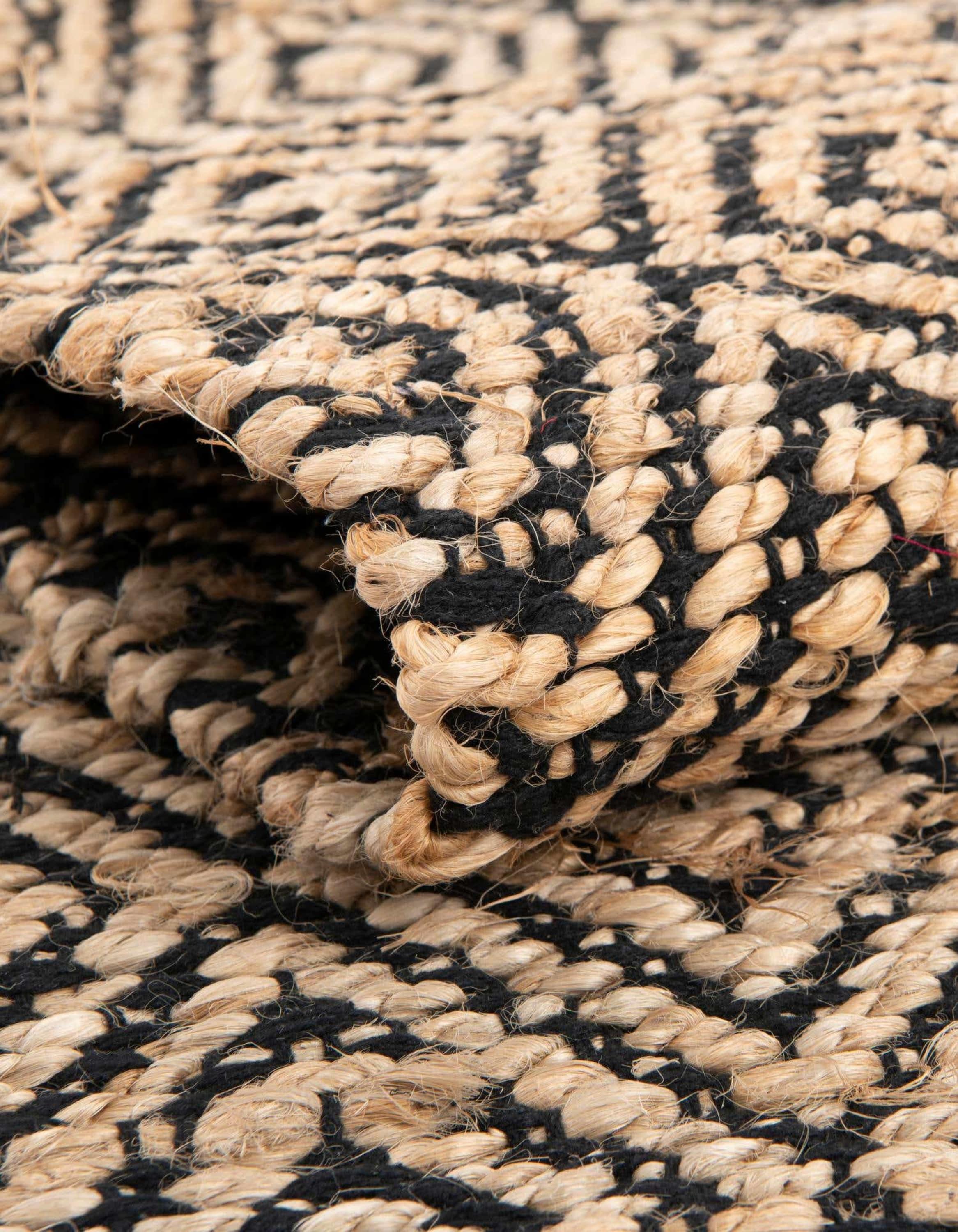 Unique Loom 2' 0 x 3' 1 Assam Chunky Jute Black Area Rug