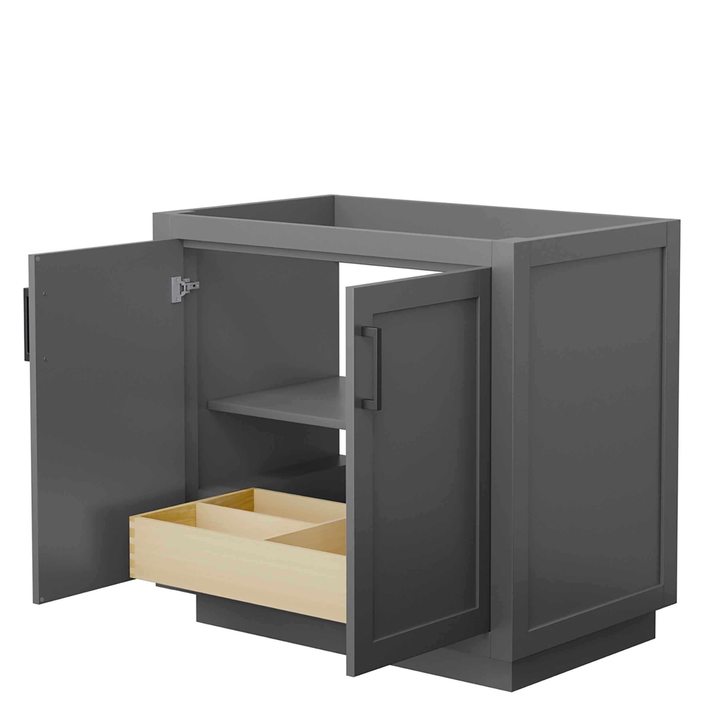 Miranda 36-Inch Dark Gray Matte Black Trim Freestanding Bathroom Vanity