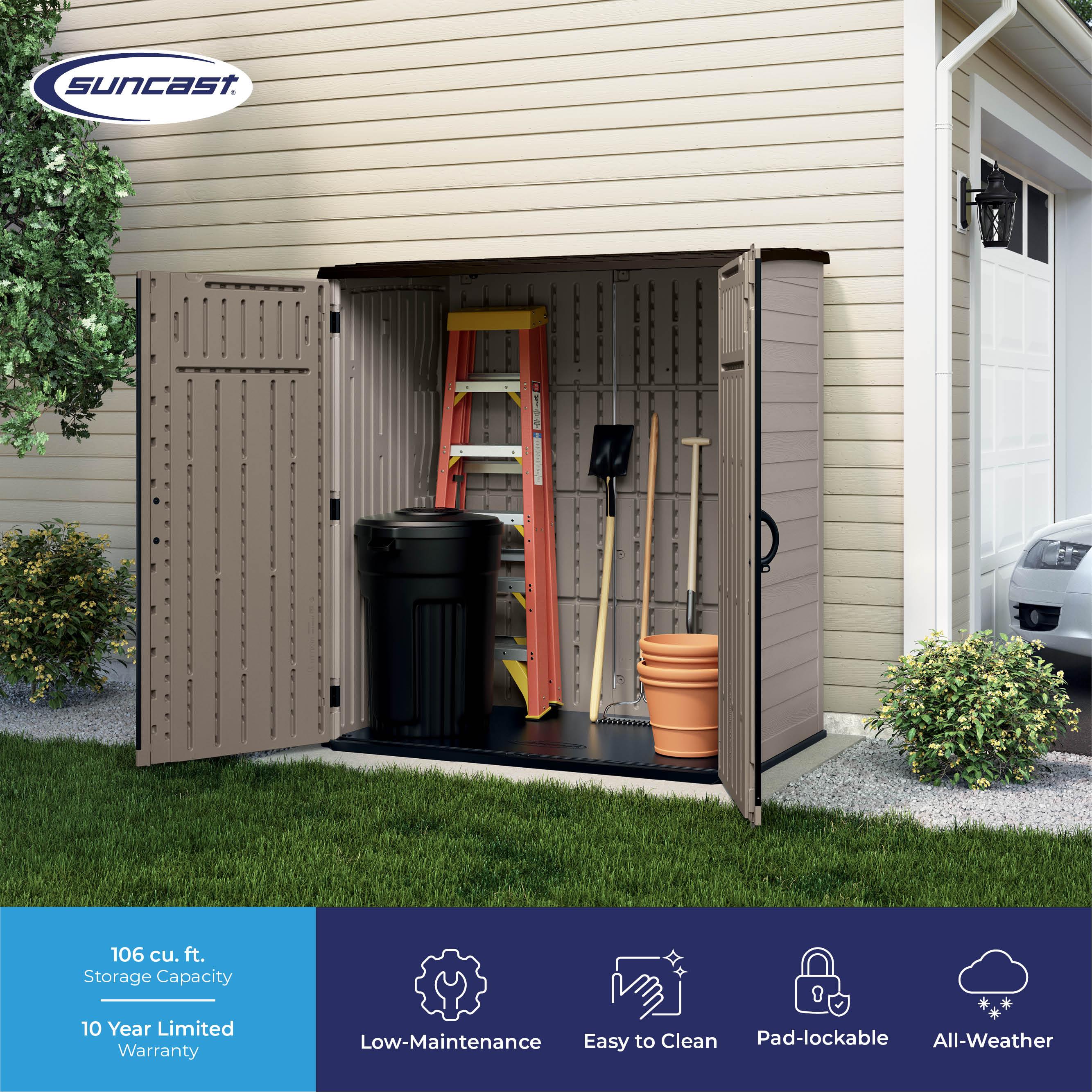 Suncast Suncast 6 ft. W x 4 ft. D Resin Vertical Tool Shed