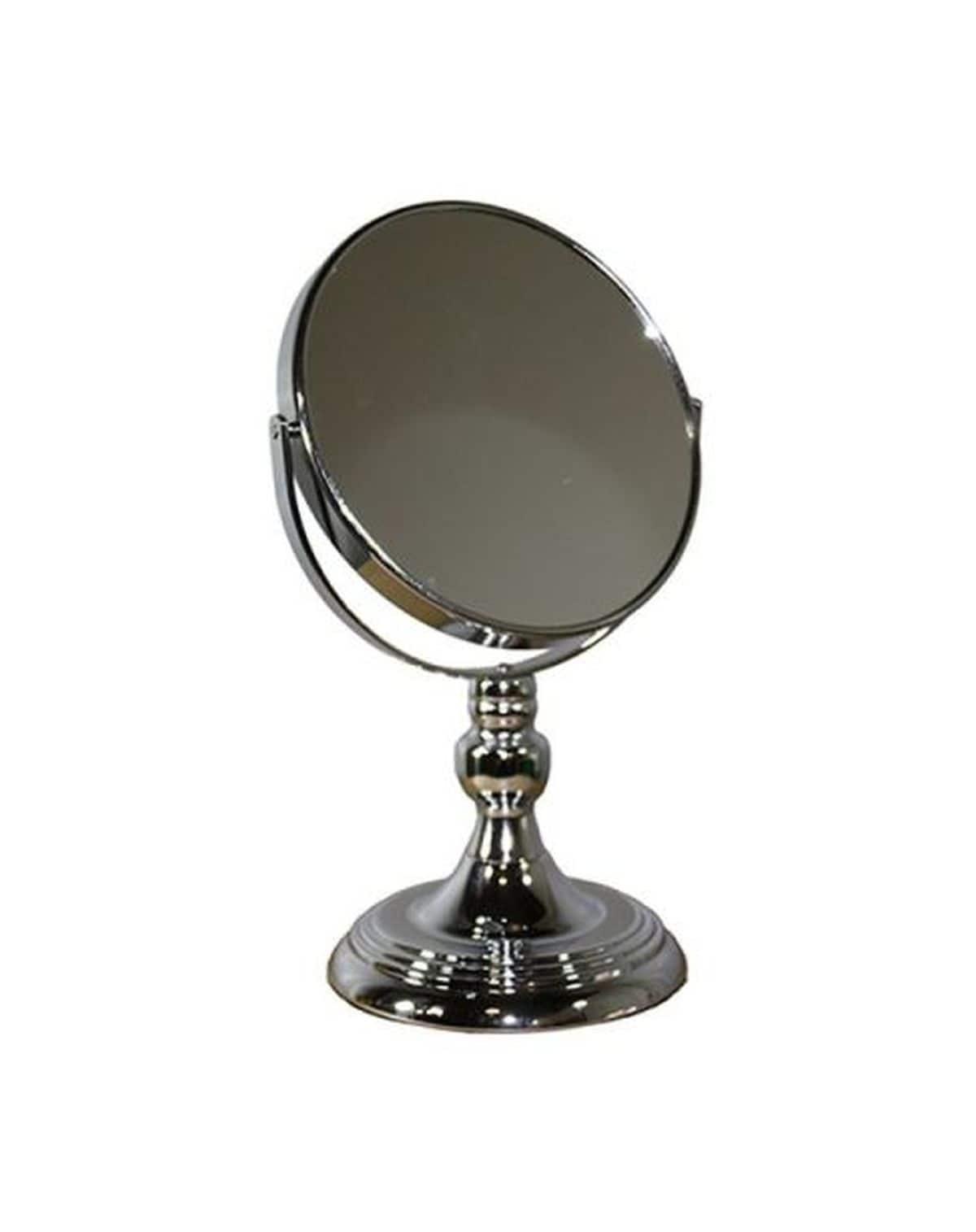 ORE International 6.5" Diameter Chrome Make-Up Mirror, x5 magnification, Silver finish